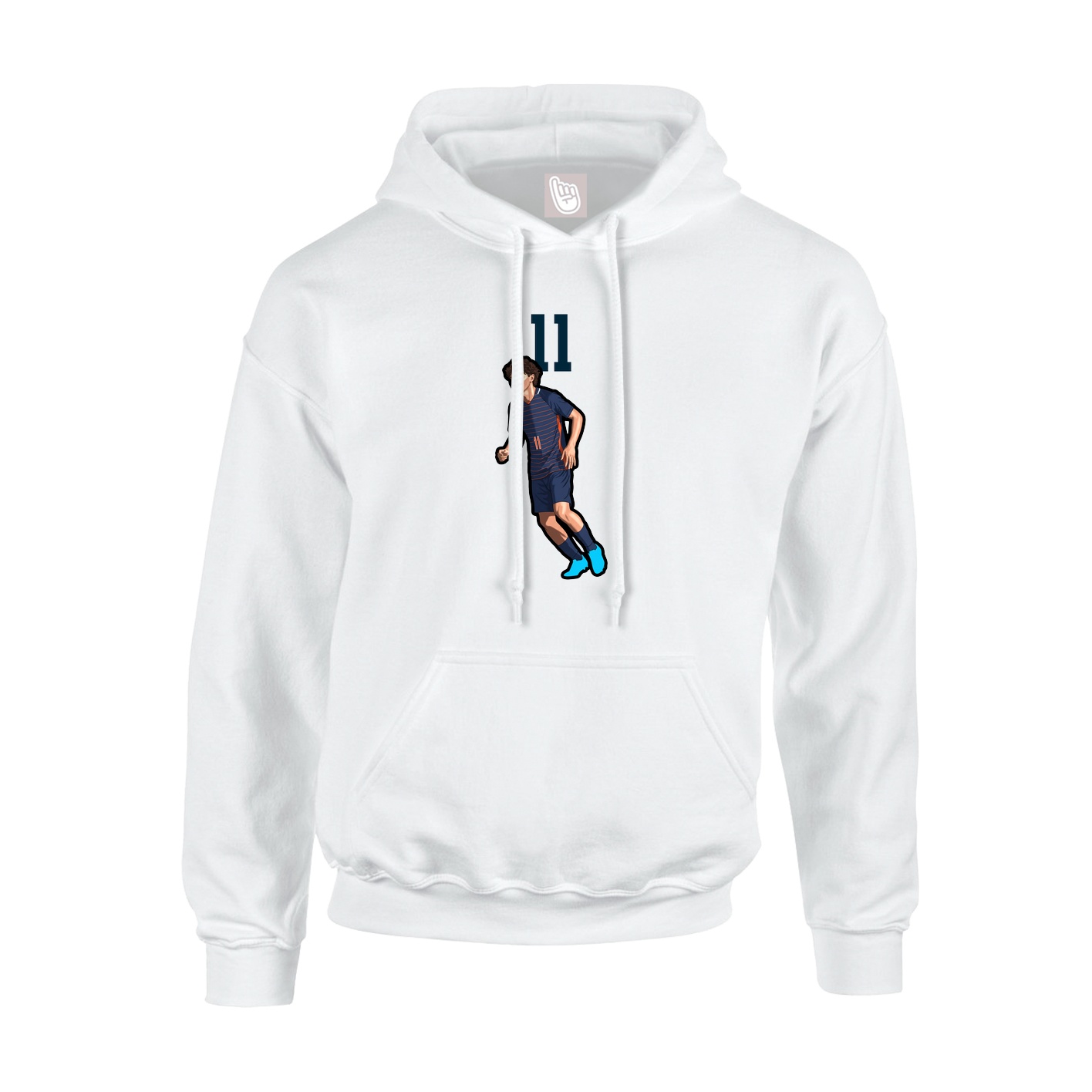 Youth Hoodie — Number Top in White