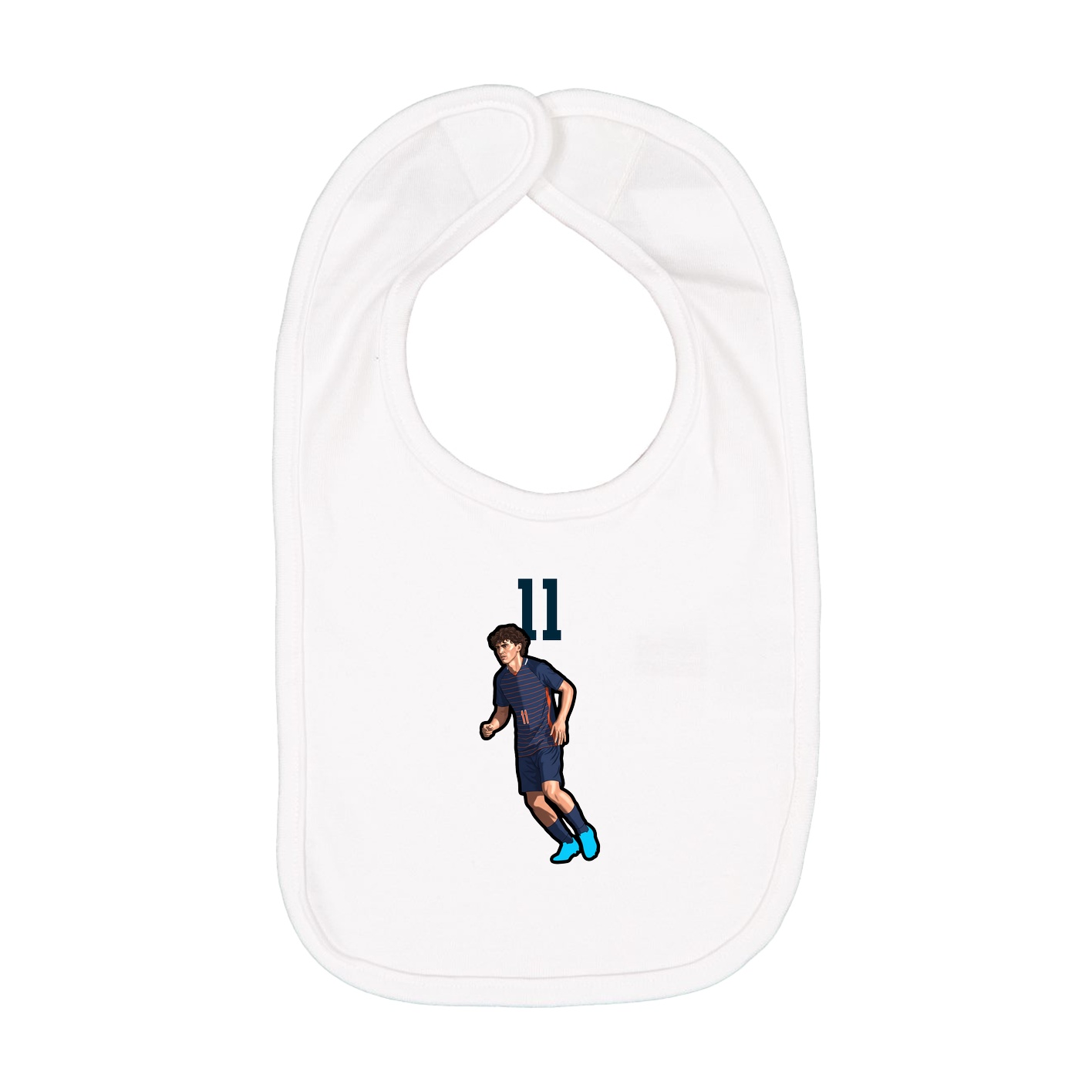 Infant Bib — Number Top in White