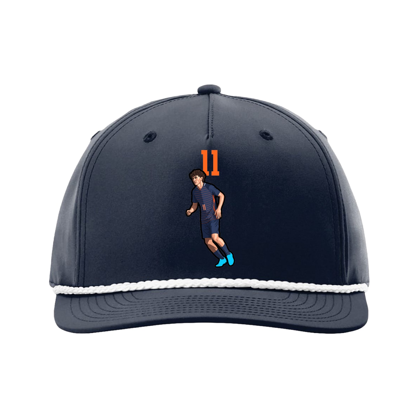Five-Panel Classic Rope Cap — Number Top in Navy
