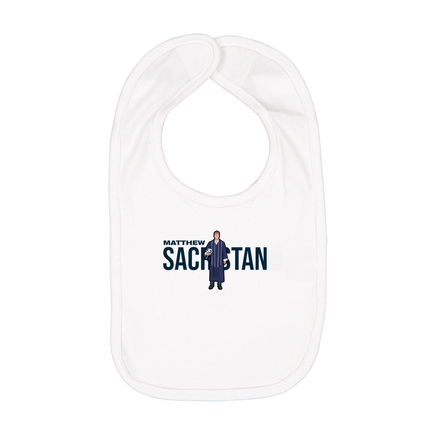 Infant Bib — Player Name in White