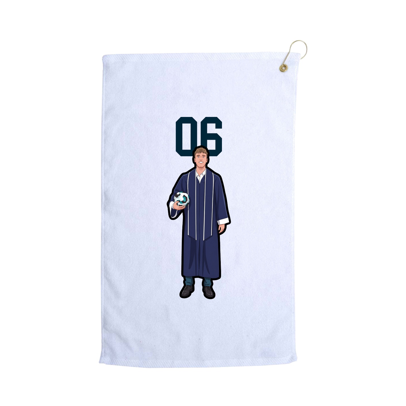 Golf Towel — Number Top in White