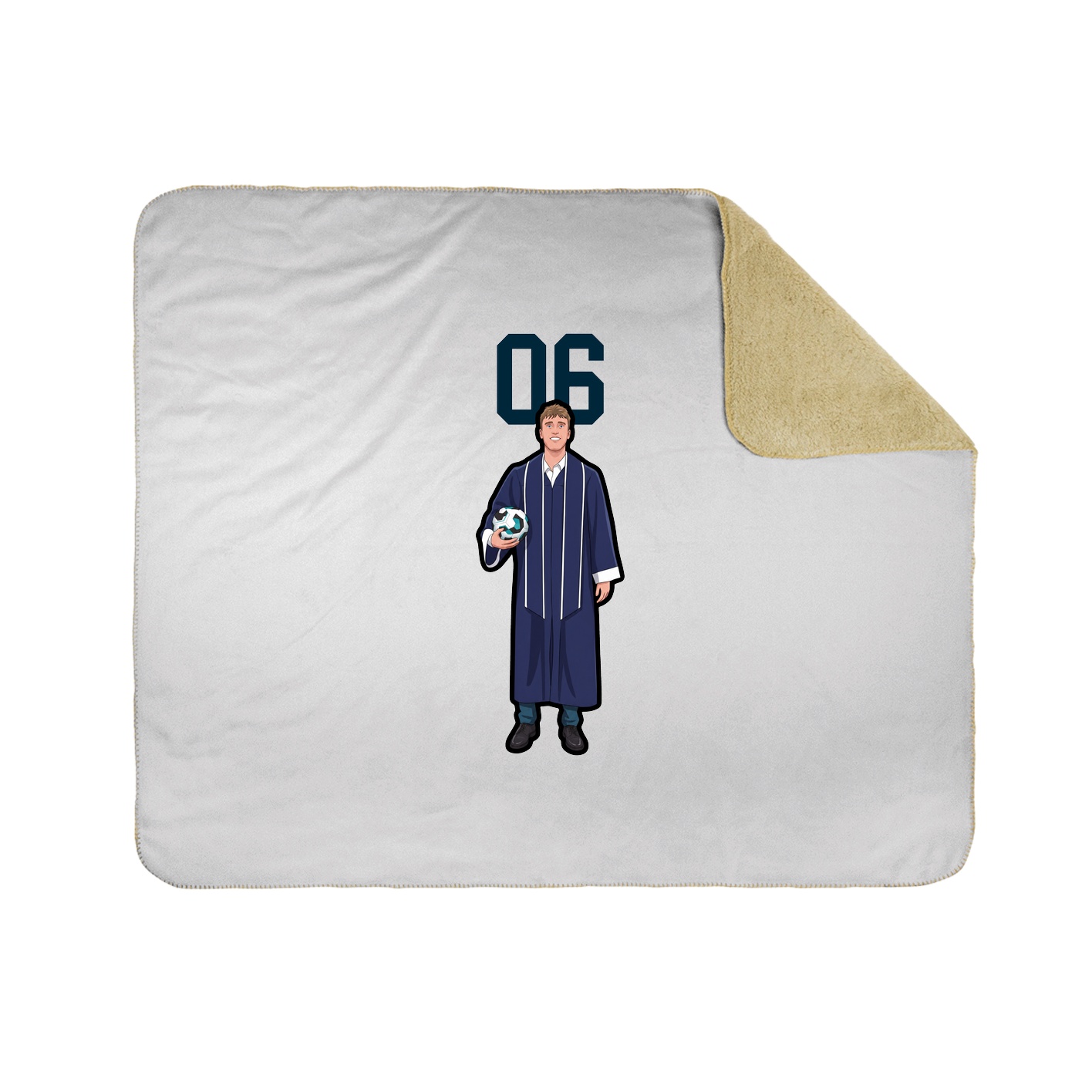 Throw Blanket — Number Top in White