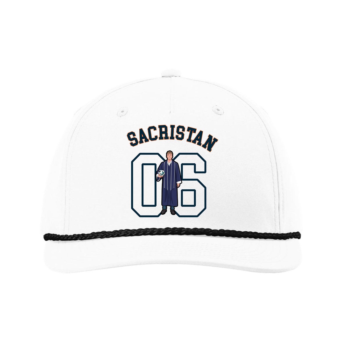 Five-Panel Classic Rope Cap — Shirsey Arch in White