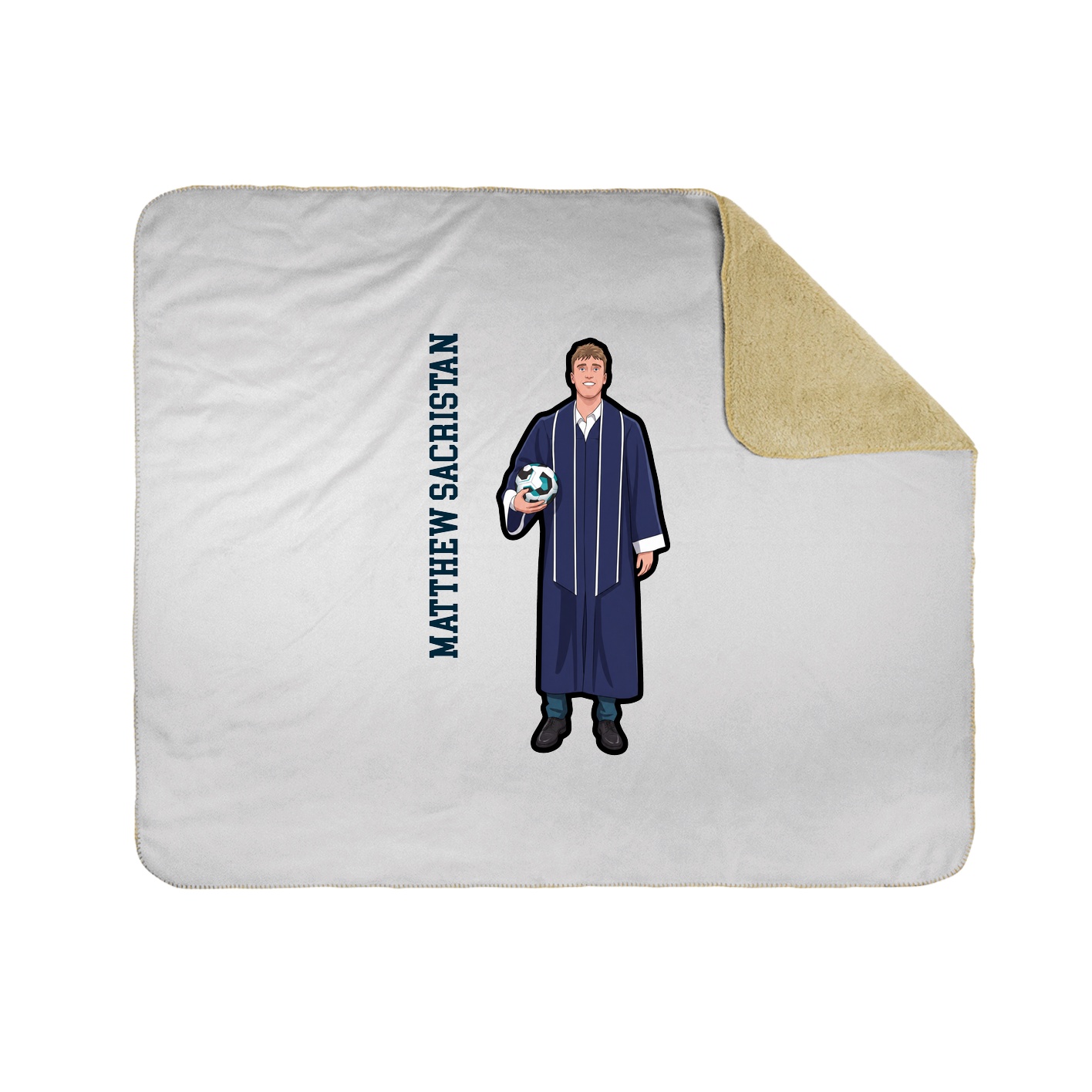 Throw Blanket — Name Vertical in White
