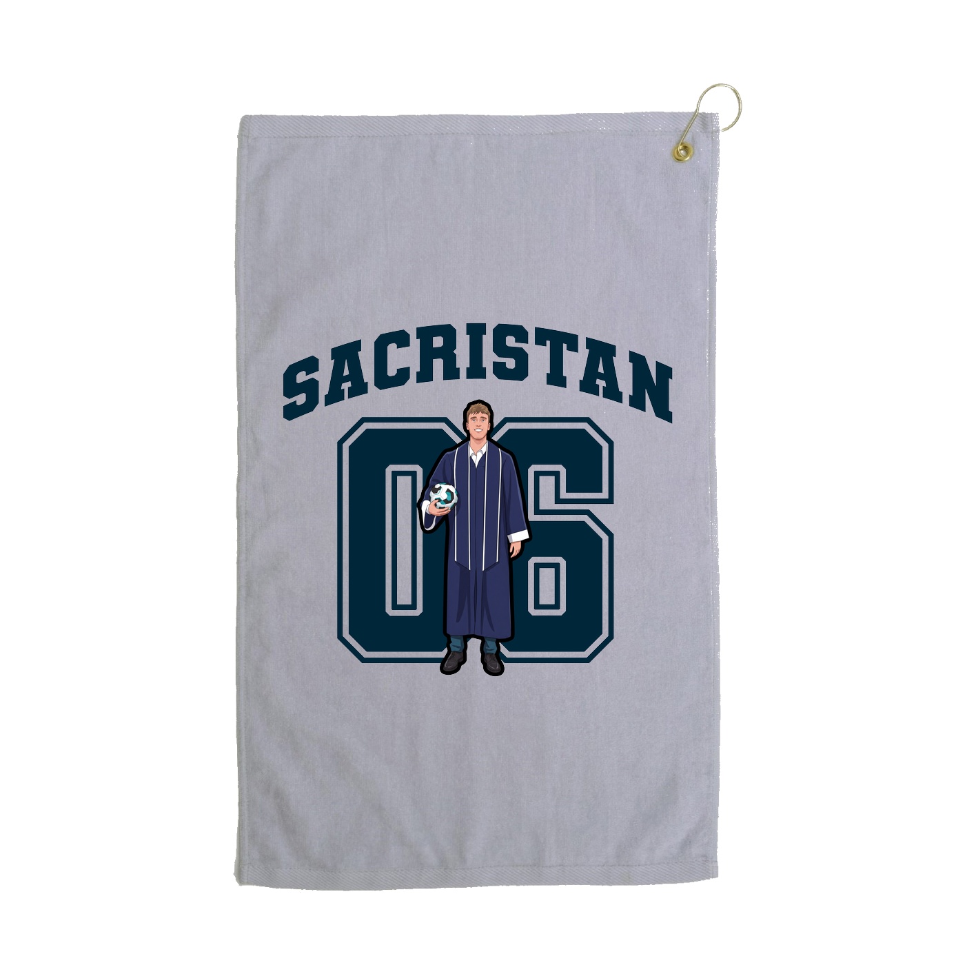 Golf Towel — Number in Grey