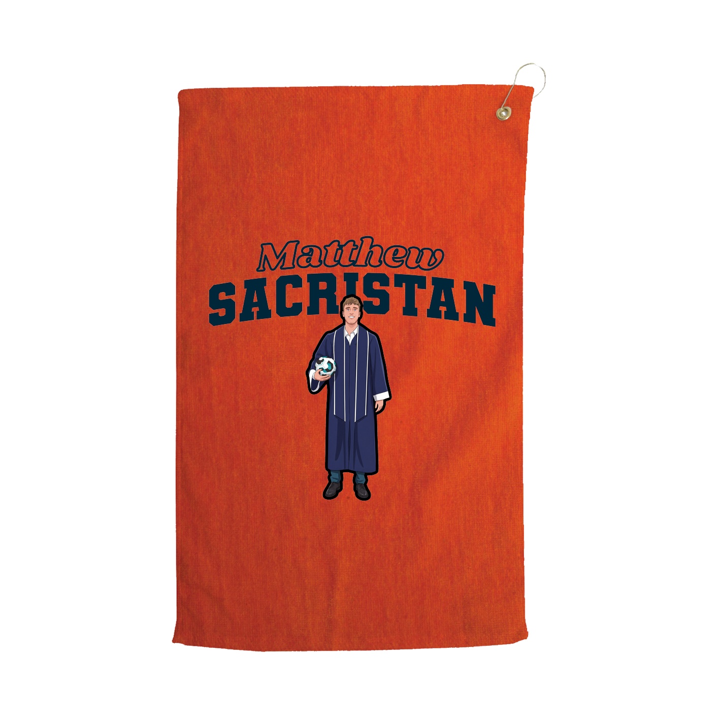Golf Towel — Name Arch in Orange