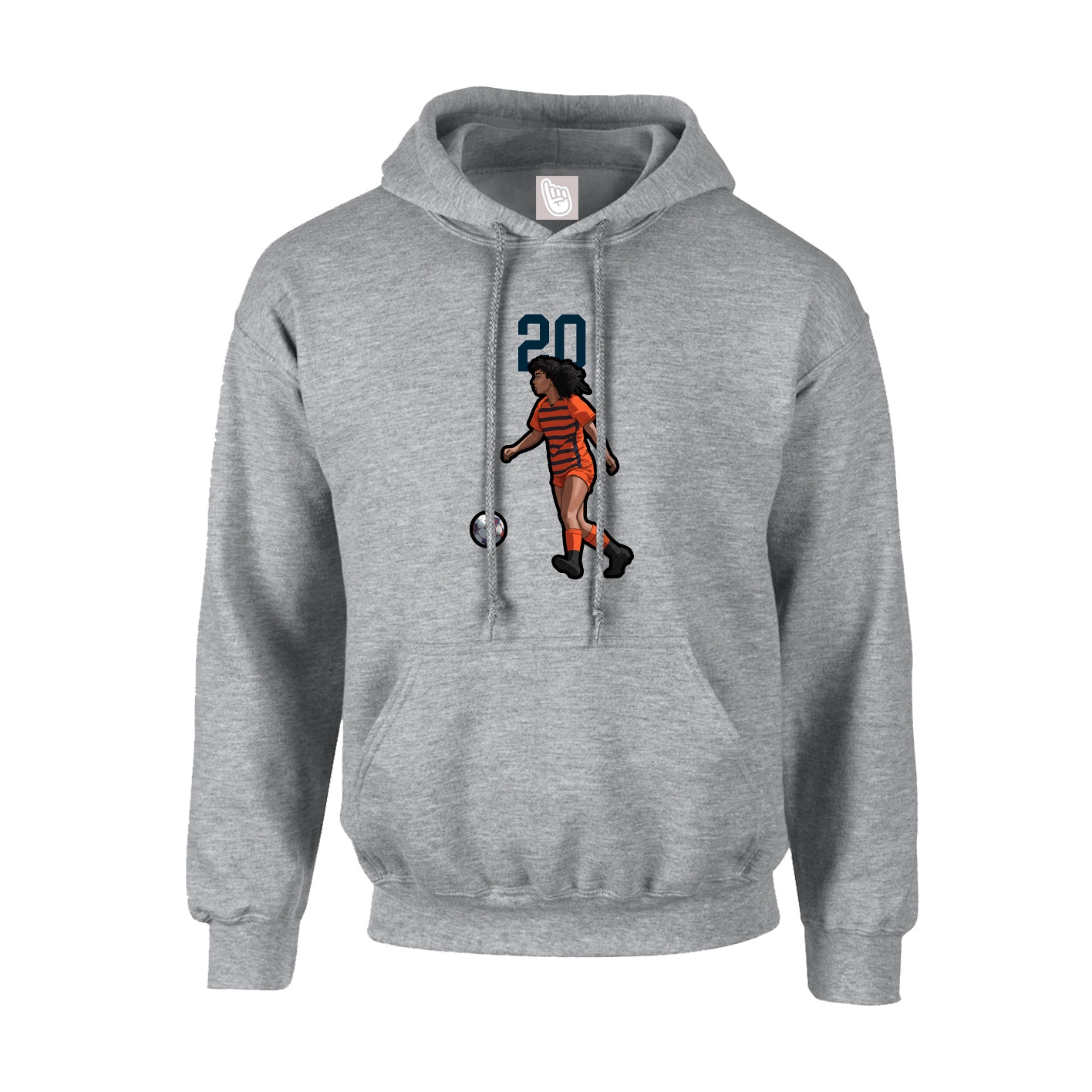 Hoodie — Number Top in Grey