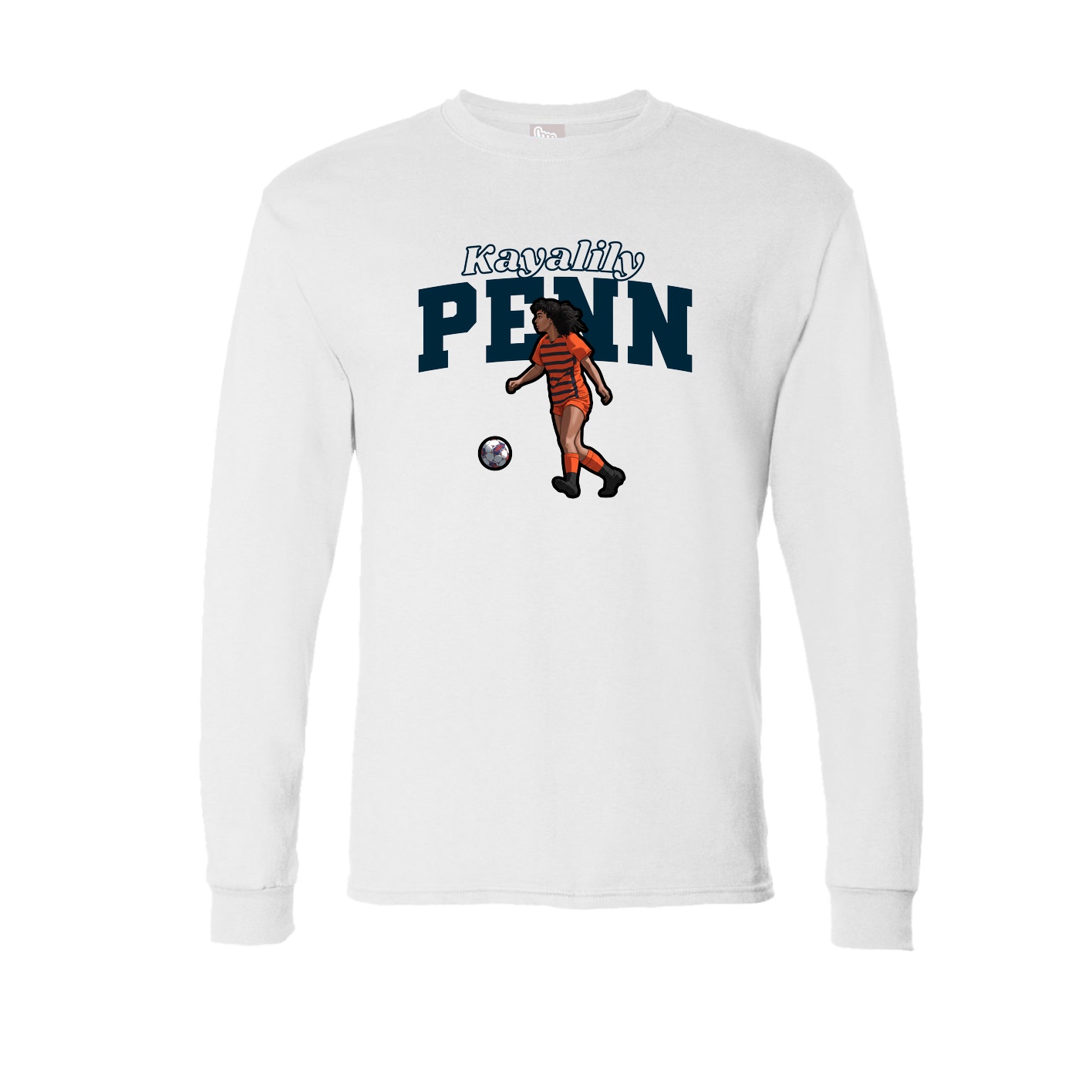 Long Sleeve Tee — Name Arch in White