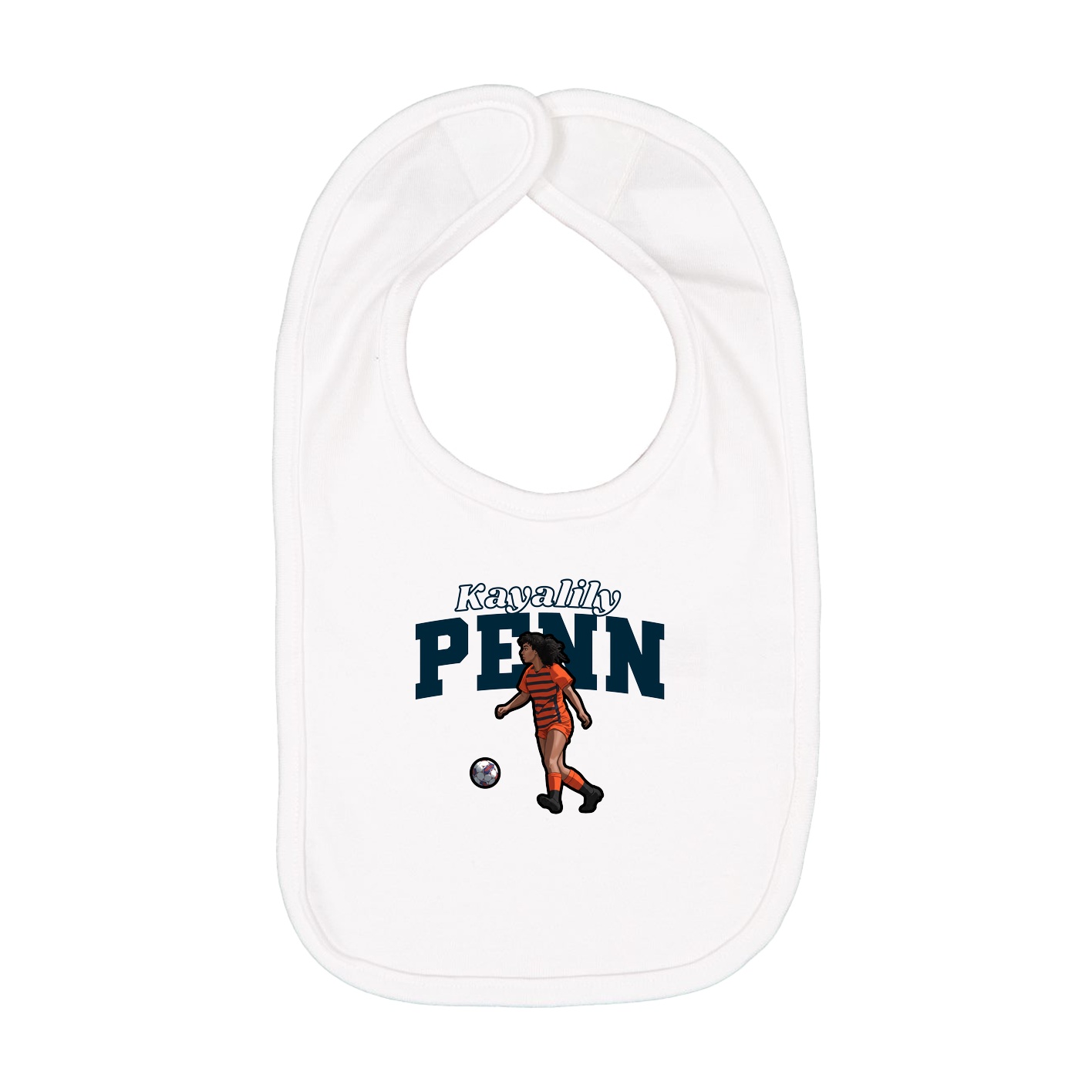 Infant Bib — Name Arch in White