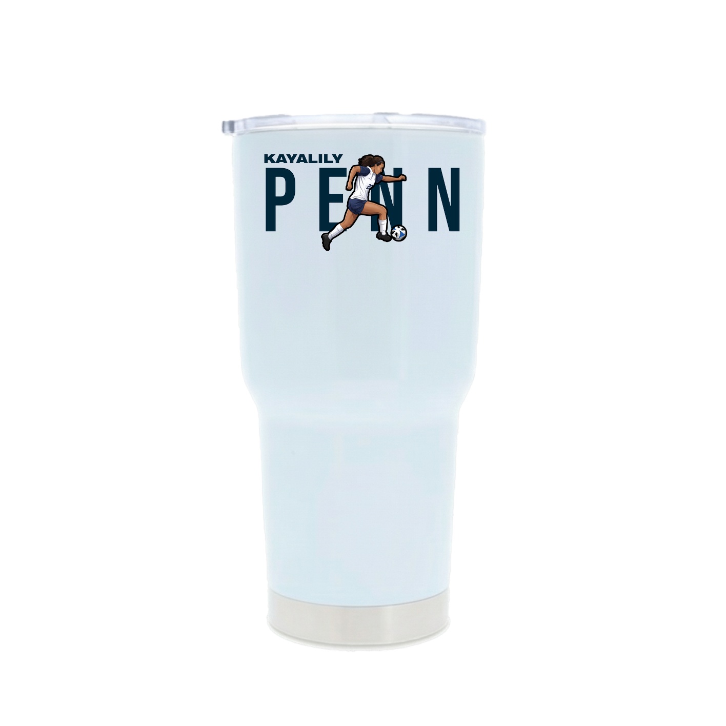 30oz Stainless Steel Tumbler — Player Name in White