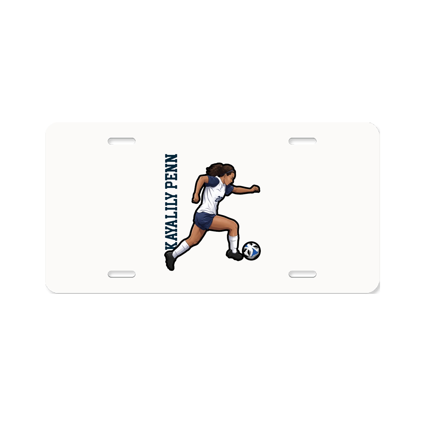 License Plate — Name Vertical in Classic