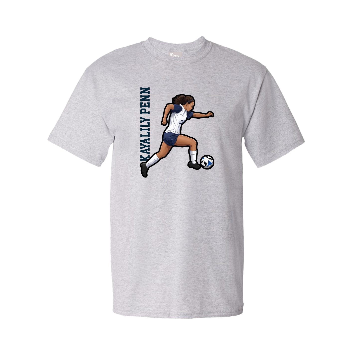 Youth Tee — Name Vertical in Grey