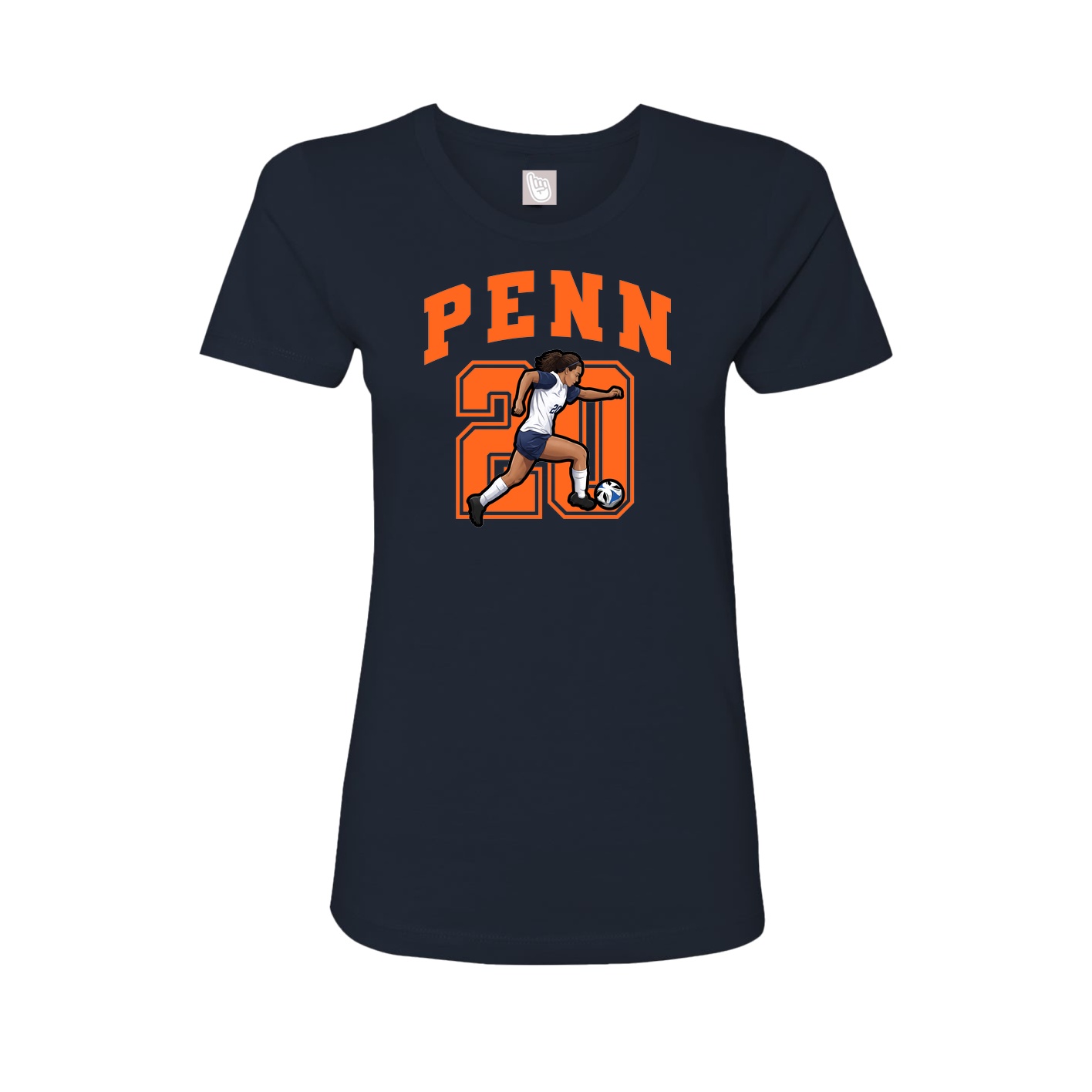 Fitted Women's Tee — Number in Navy