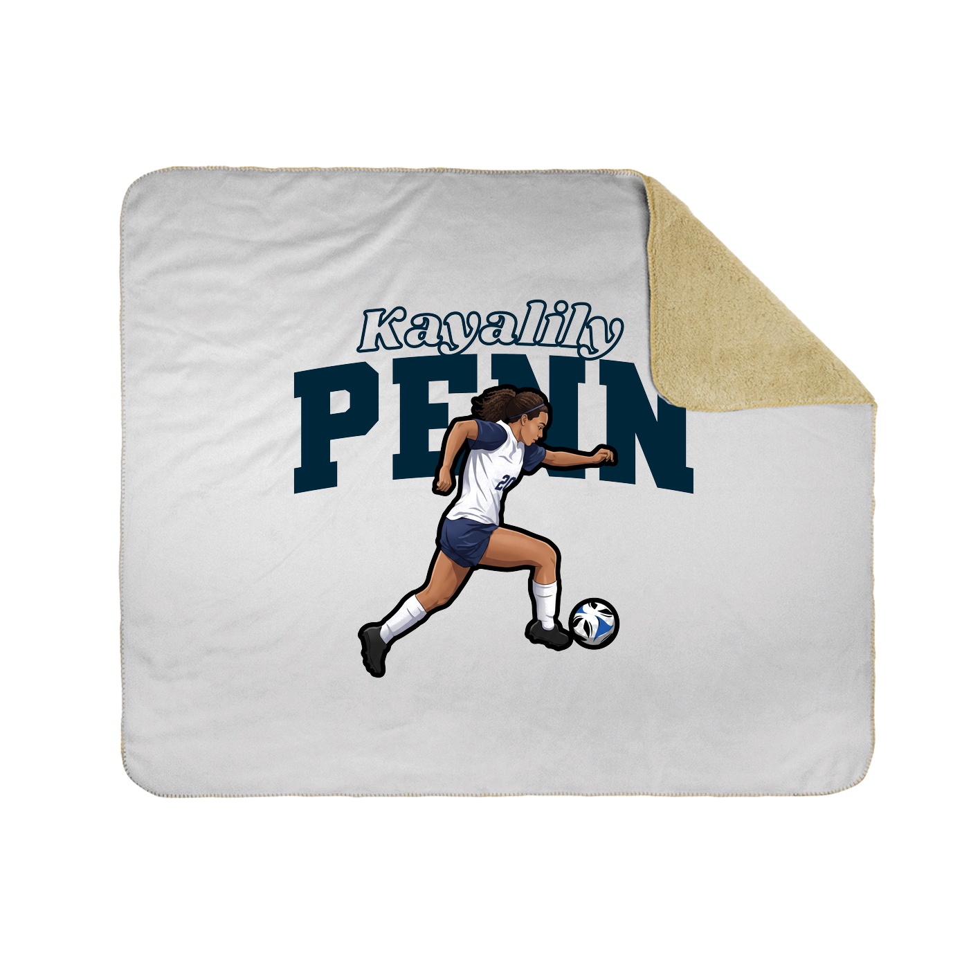 Throw Blanket — Name Arch in White
