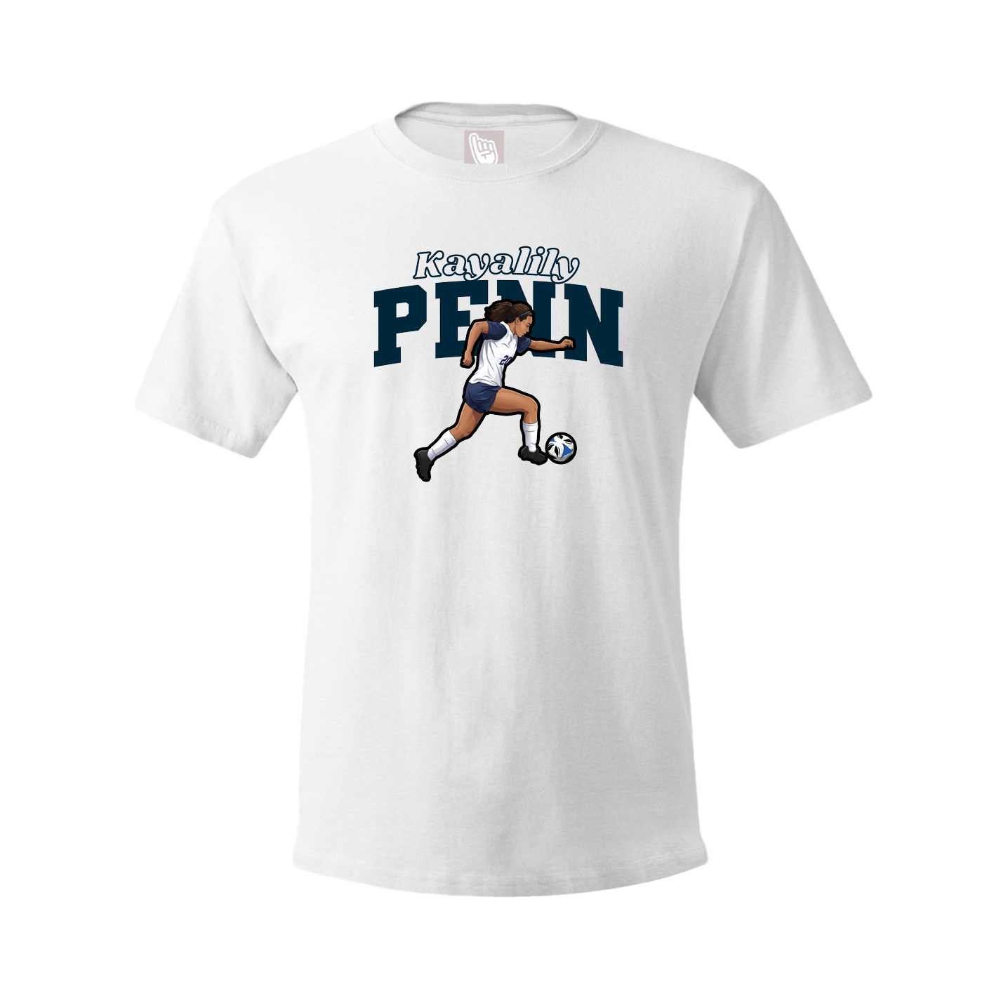 Youth Tee — Name Arch in White