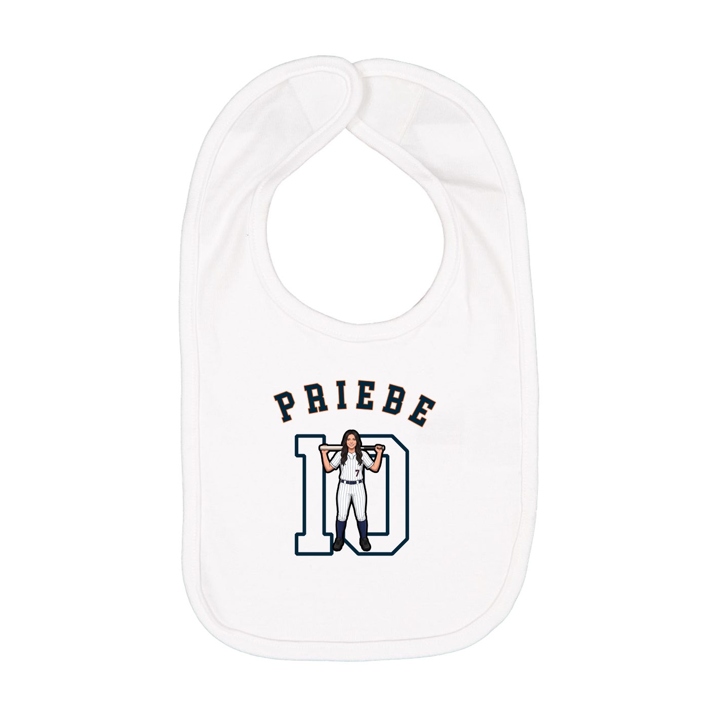 Infant Bib — Shirsey Arch in White