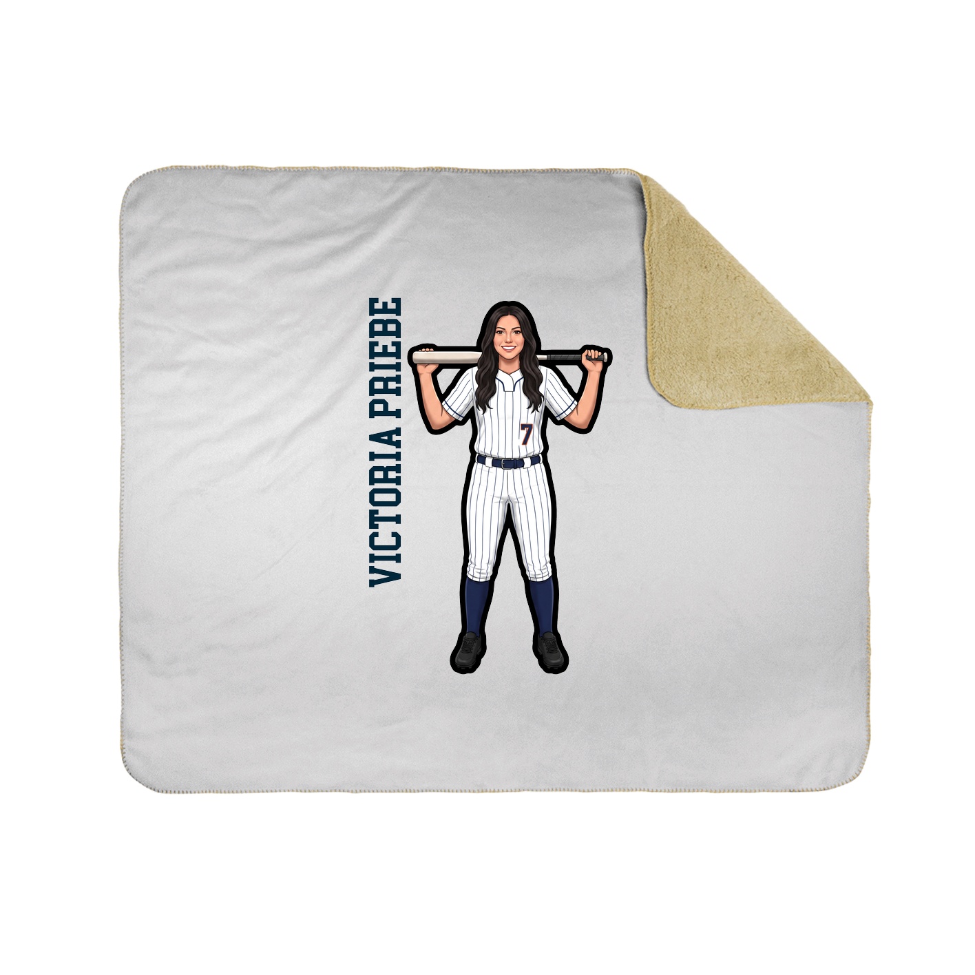 Throw Blanket — Name Vertical in White