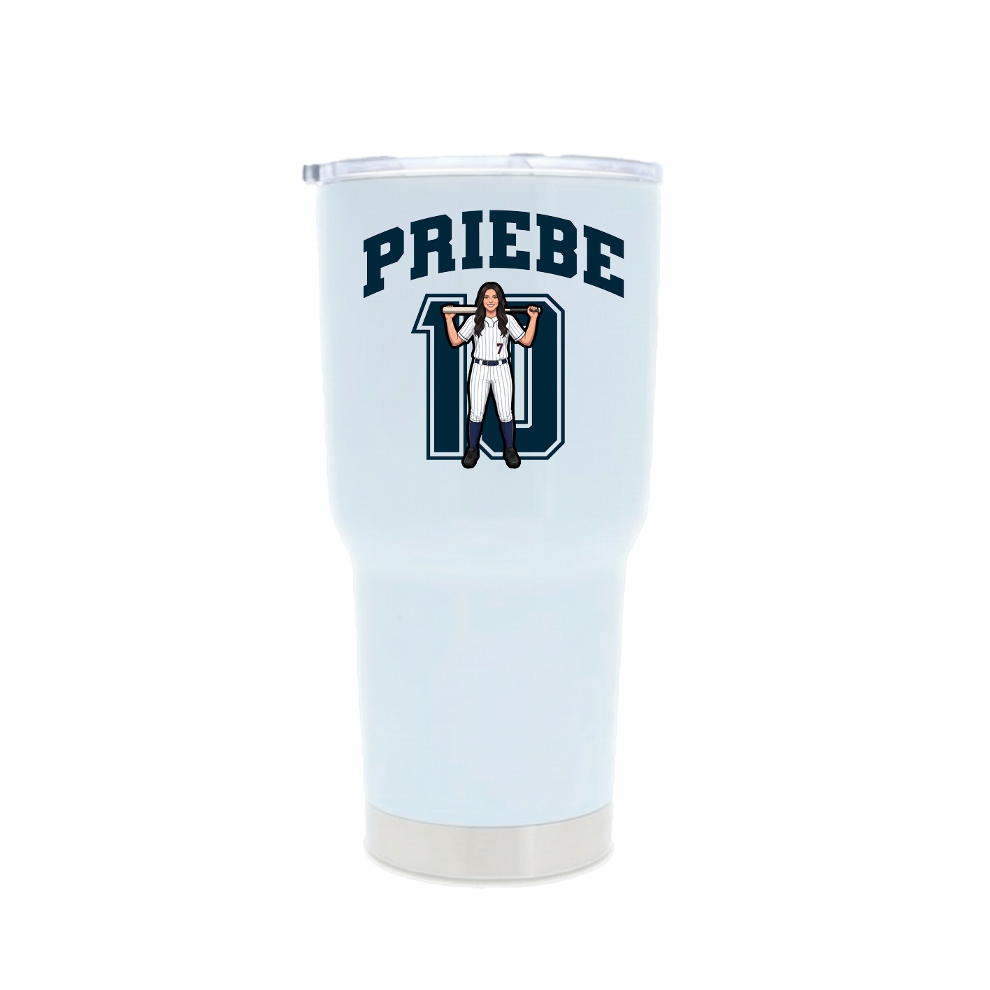 30oz Stainless Steel Tumbler — Number in White