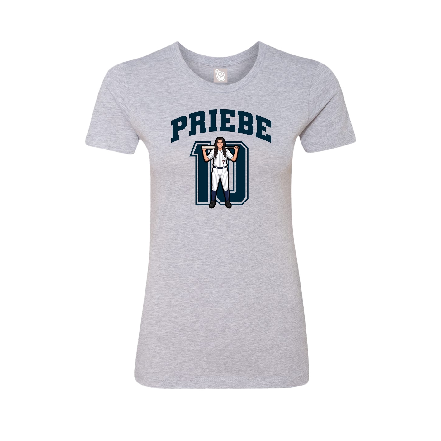 Fitted Women's Tee — Number in Grey