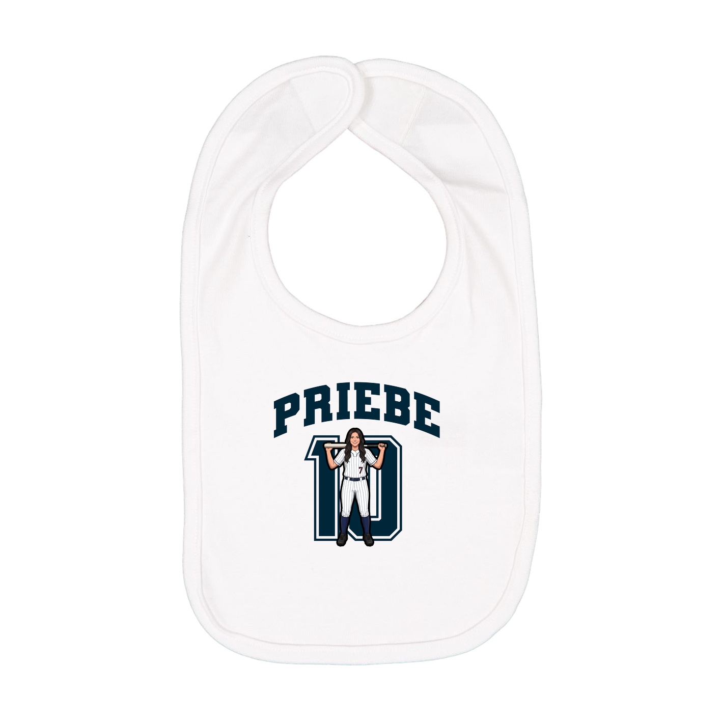 Infant Bib — Number in White