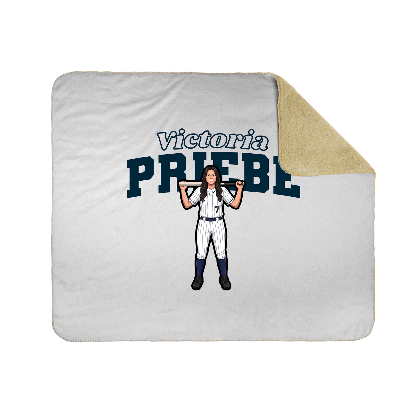 Throw Blanket — Name Arch in White
