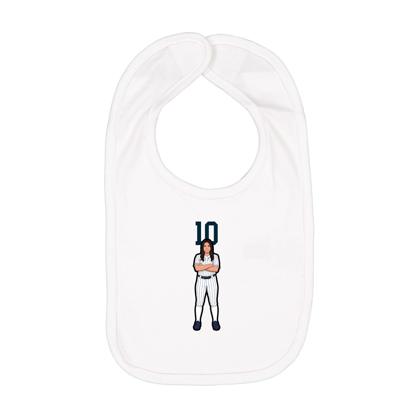 Infant Bib — Number Top in White