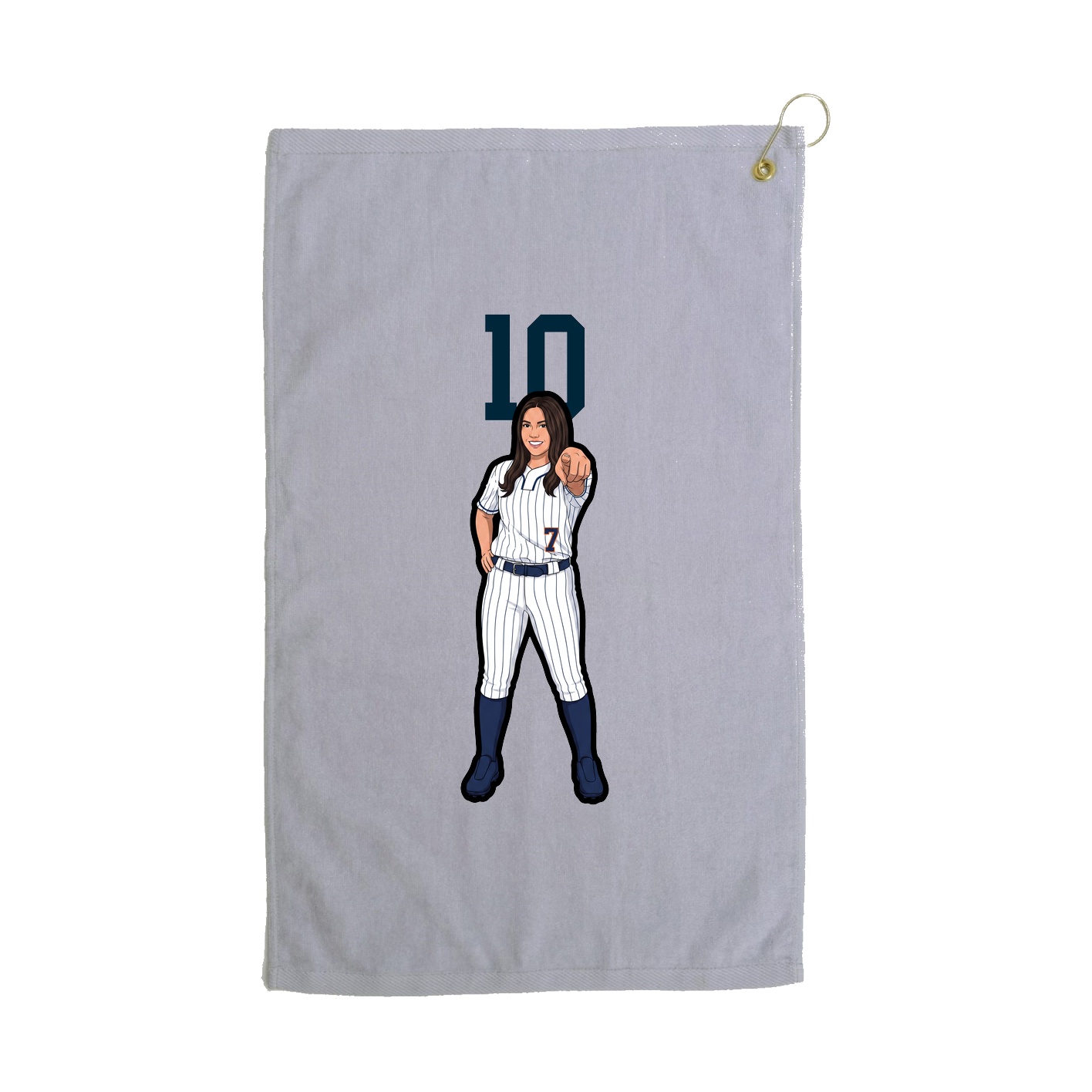 Golf Towel — Number Top in Grey