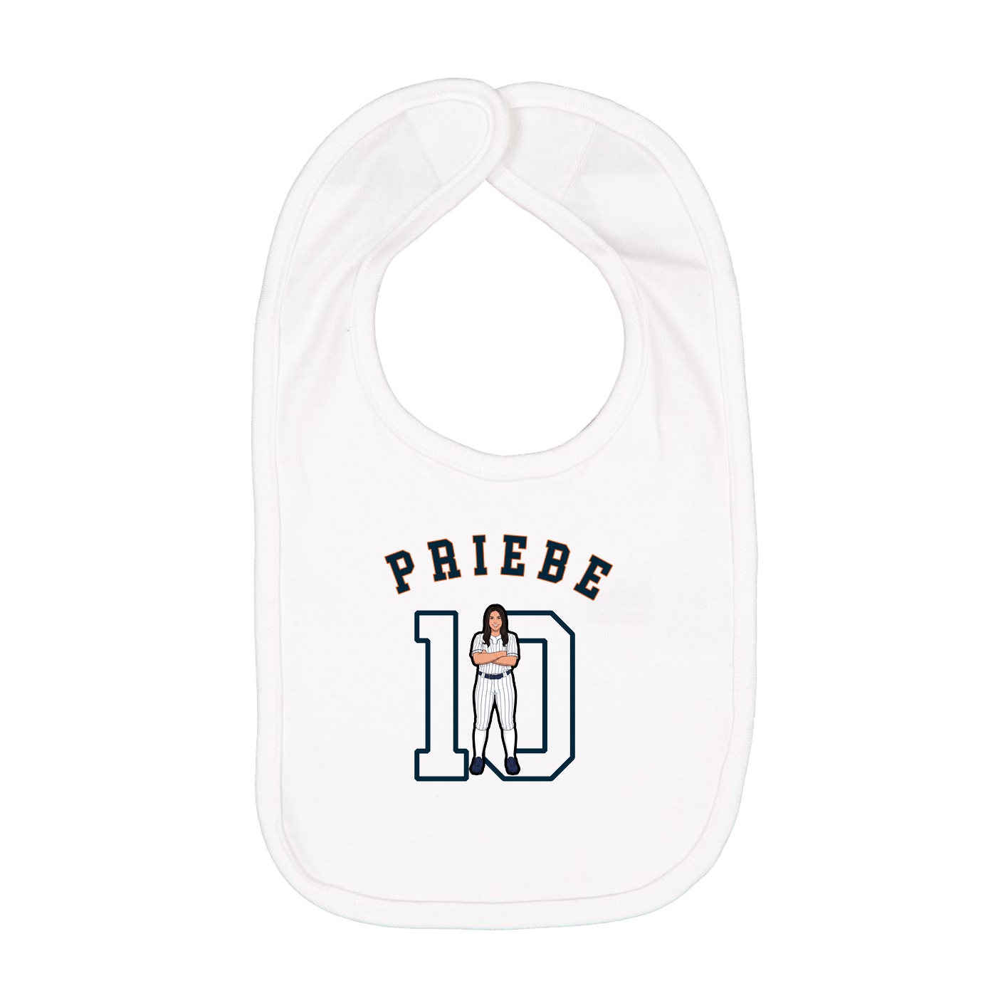 Infant Bib — Shirsey Arch in White