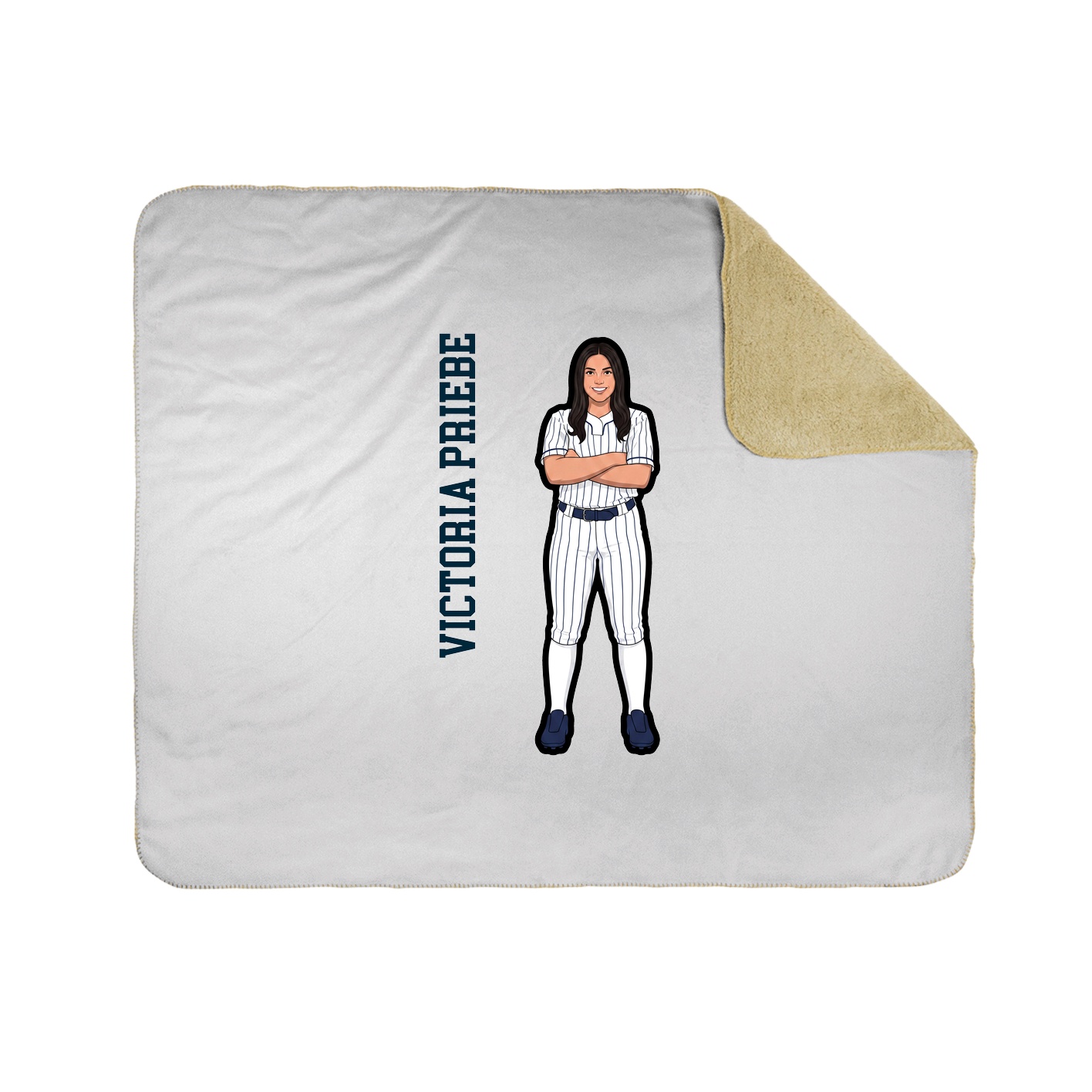 Throw Blanket — Name Vertical in White