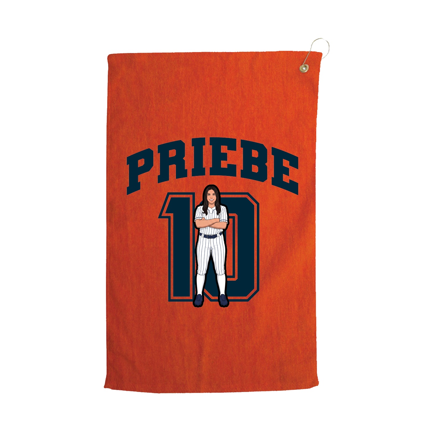 Golf Towel — Number in Orange