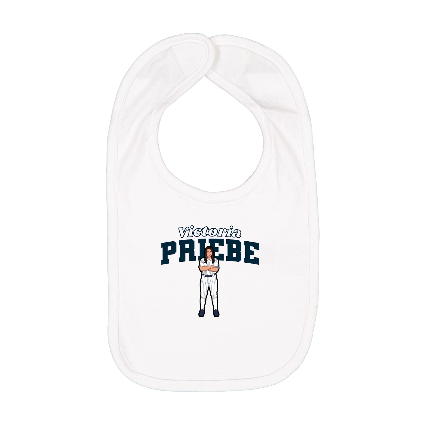 Infant Bib — Name Arch in White