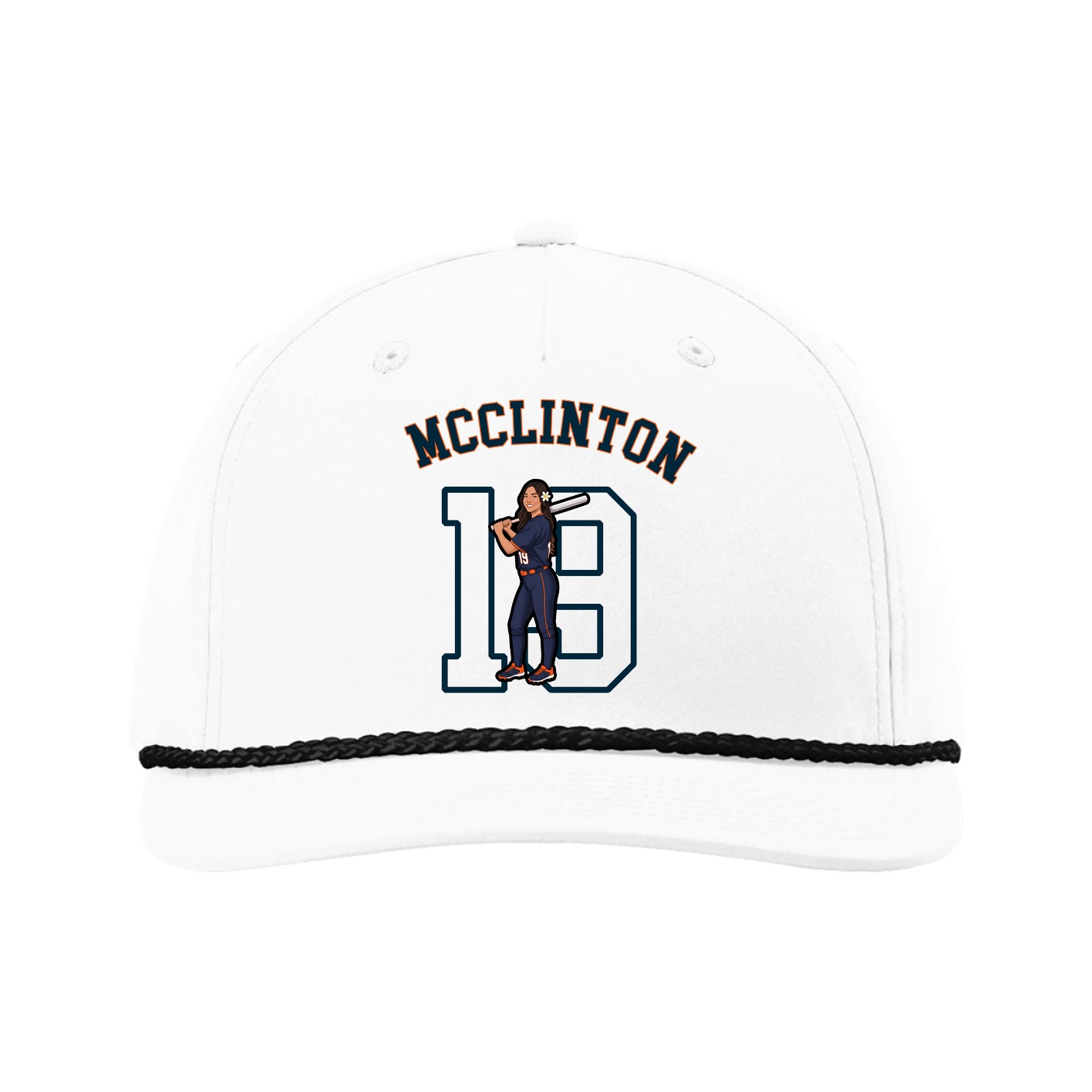 Five-Panel Classic Rope Cap — Shirsey Arch in White