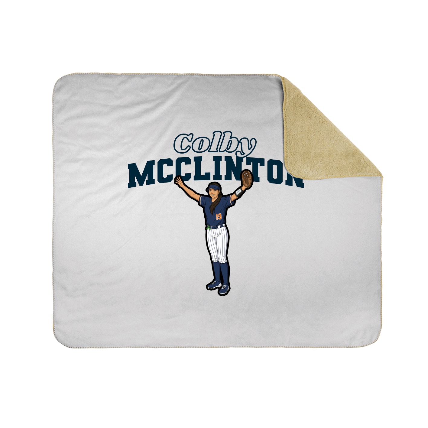 Throw Blanket — Name Arch in White
