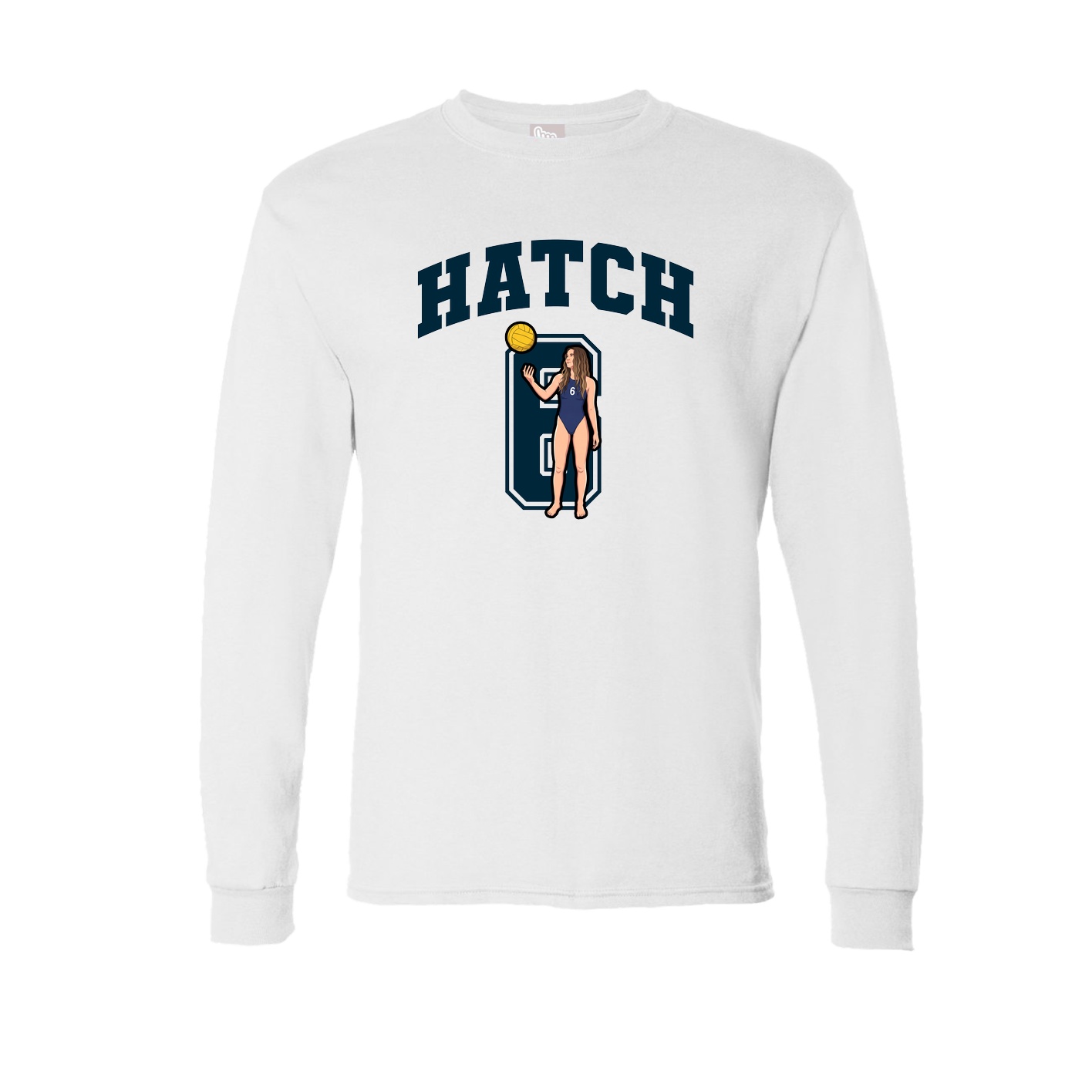 Long Sleeve Tee — Number in White
