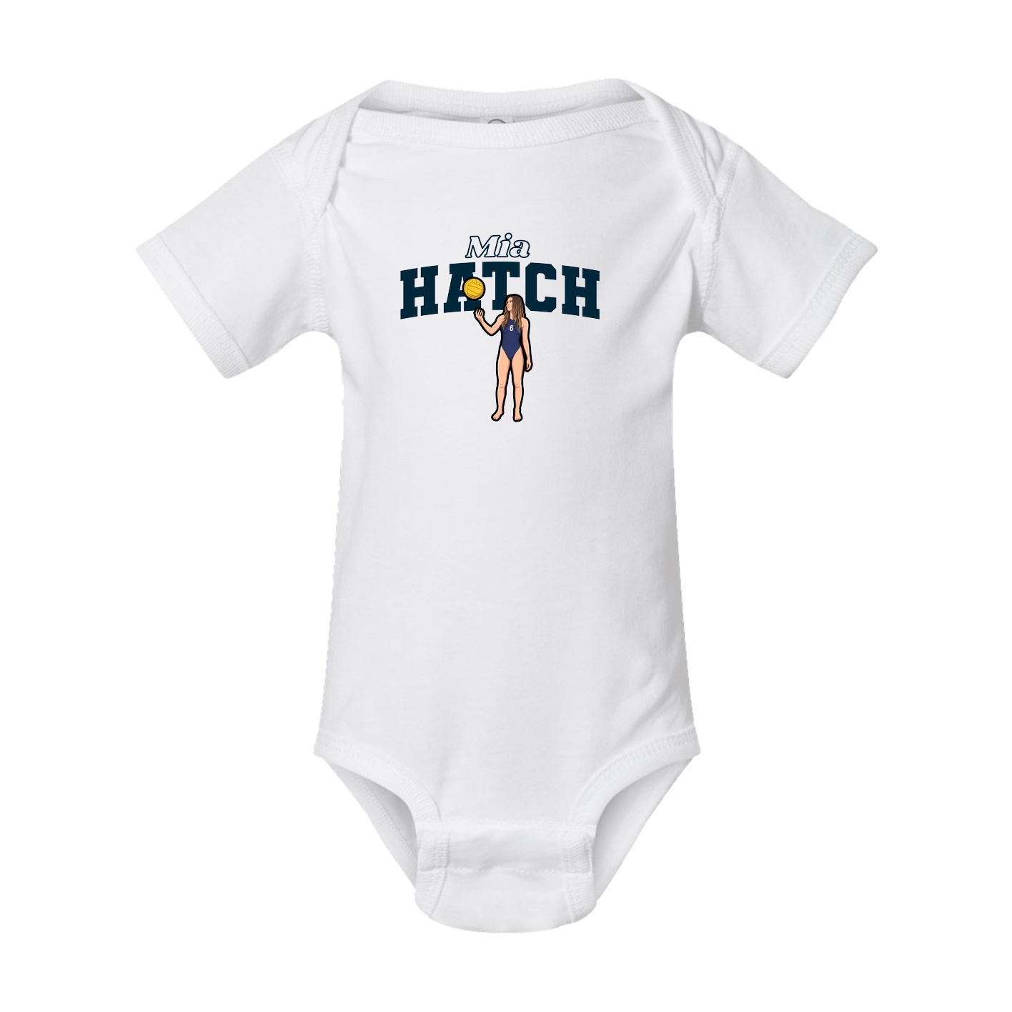 Baby Onesie — Name Arch in White