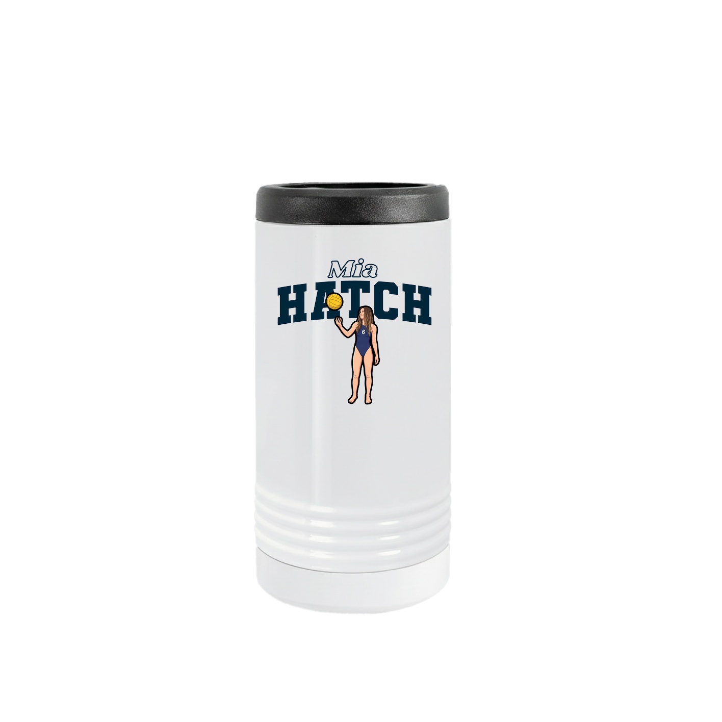 Slim Beverage Holder — Name Arch in White