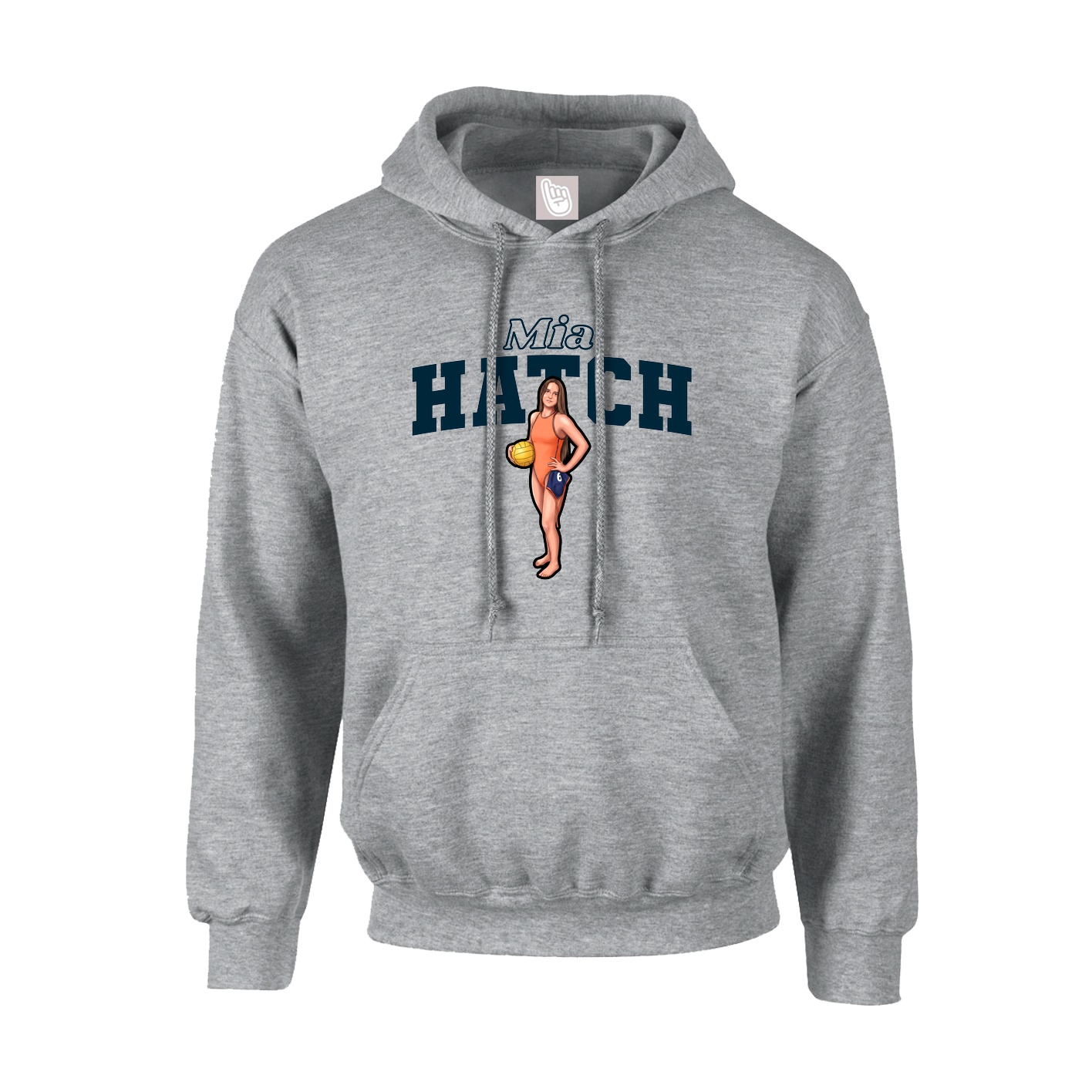 Youth Hoodie — Name Arch in Grey