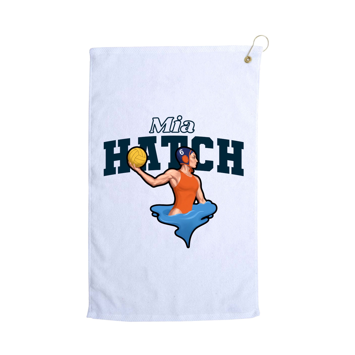 Golf Towel — Name Arch in White
