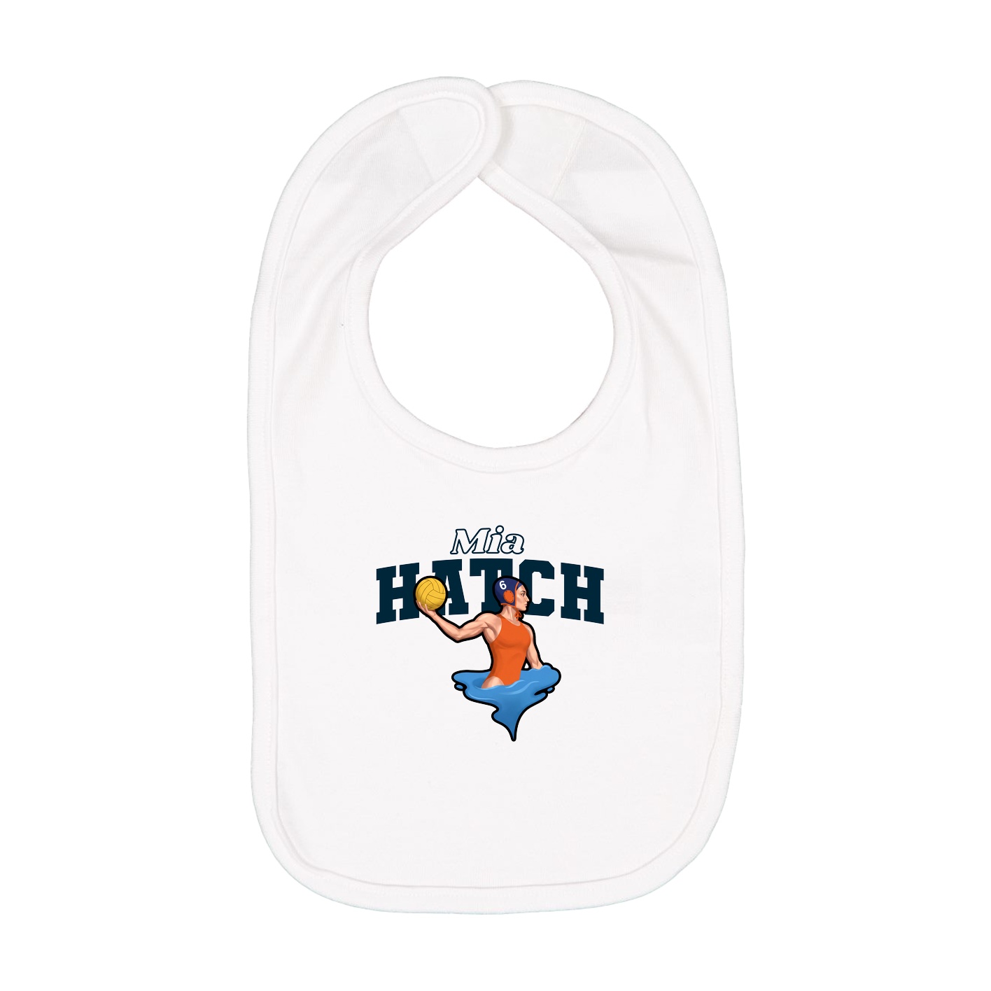 Infant Bib — Name Arch in White