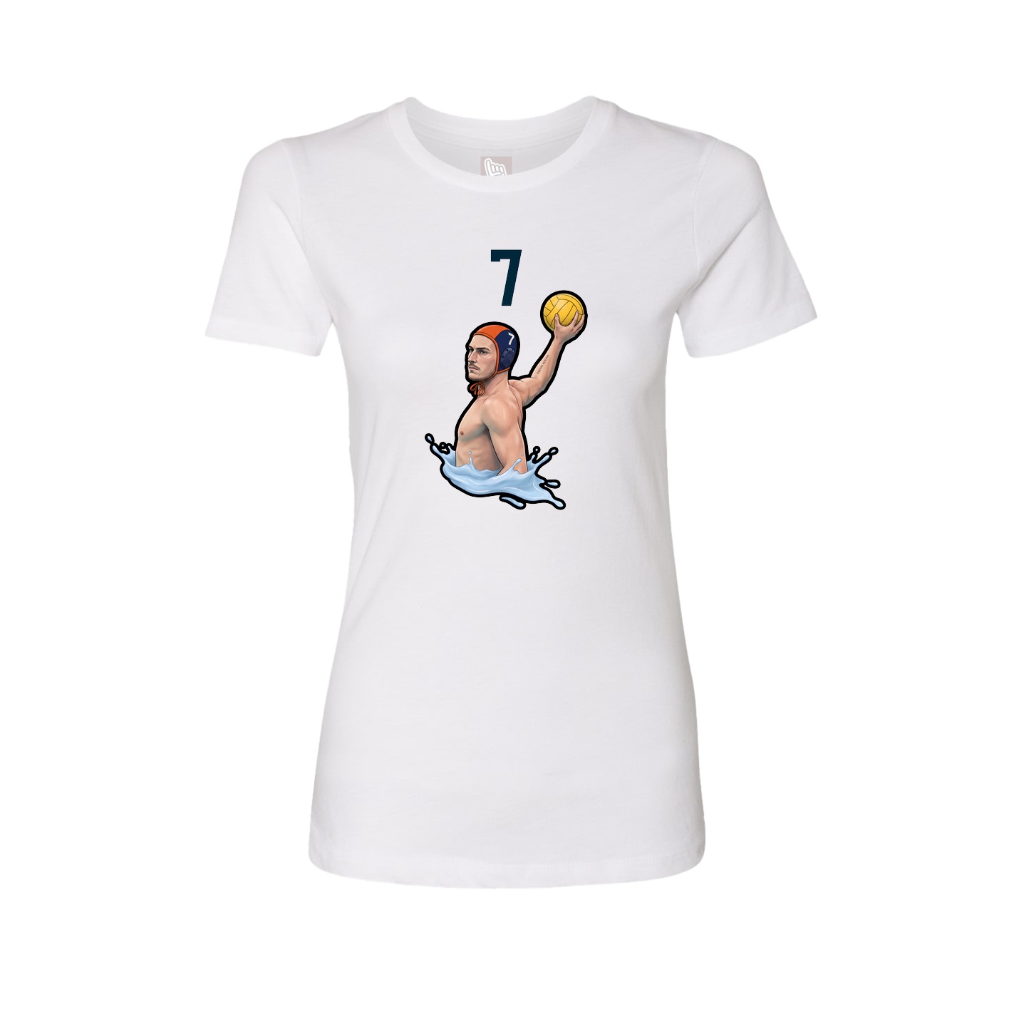 Fitted Women's Tee — Number Top in White
