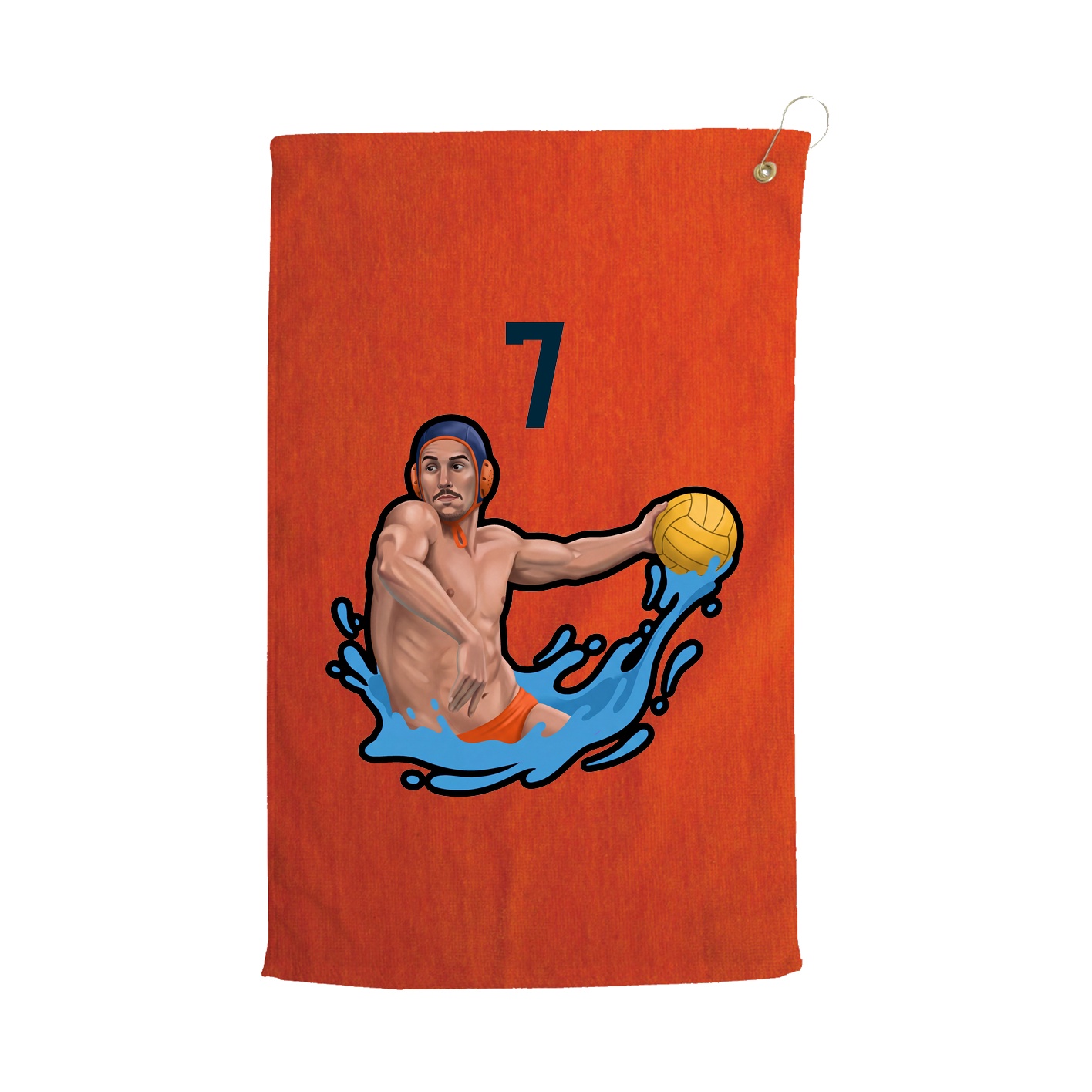 Golf Towel — Number Top in Orange