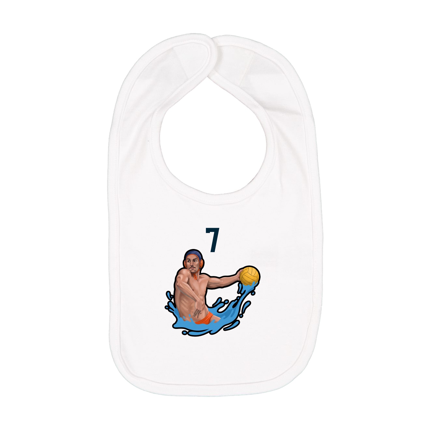Infant Bib — Number Top in White