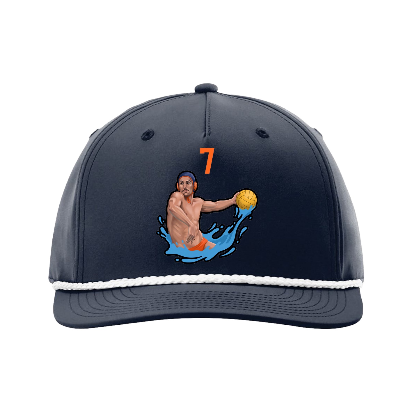 Five-Panel Classic Rope Cap — Number Top in Navy