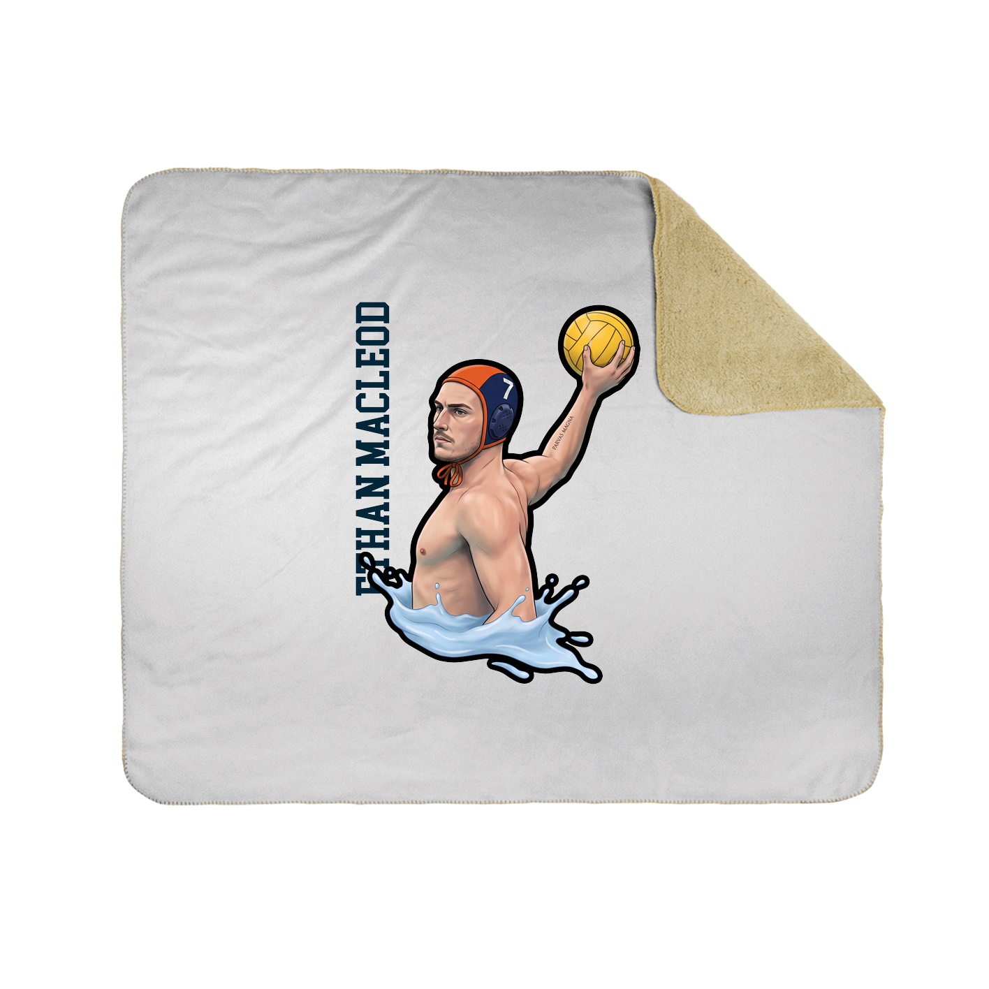 Throw Blanket — Name Vertical in White