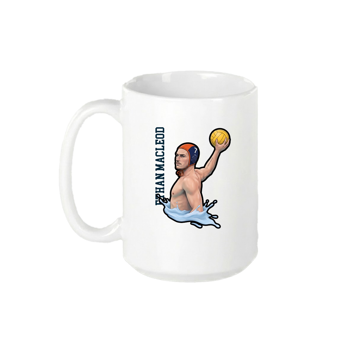 15oz Coffee Mug — Name Vertical in White