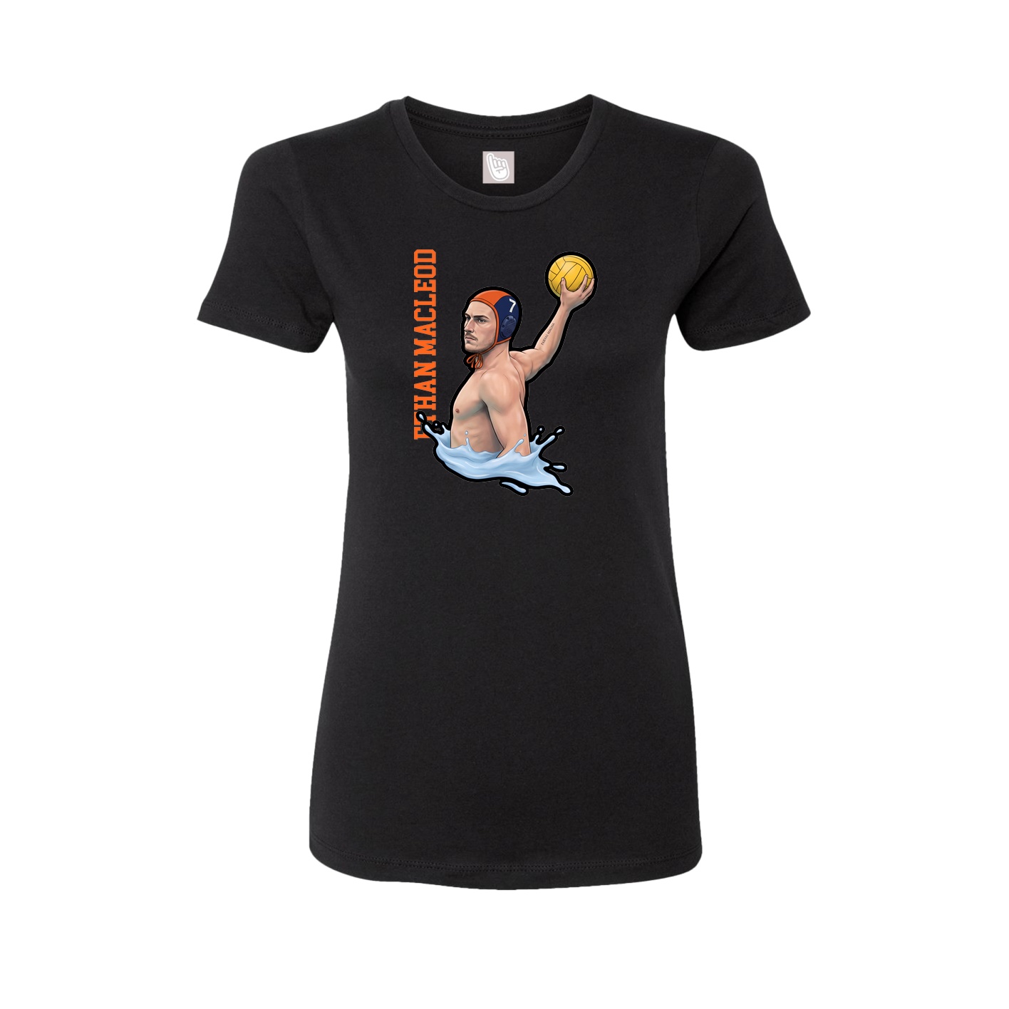 Fitted Women's Tee — Name Vertical in Black