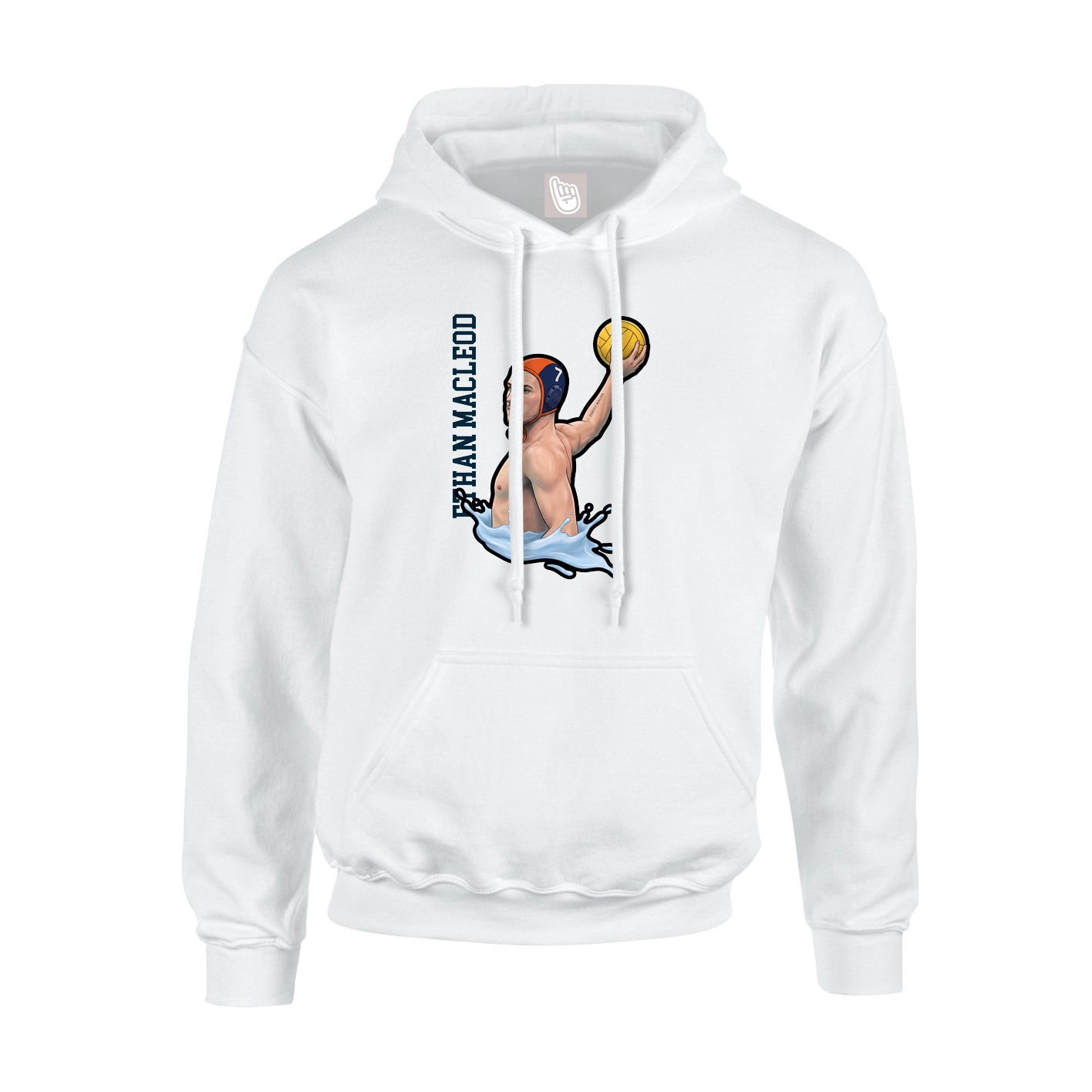 Hoodie — Name Vertical in White
