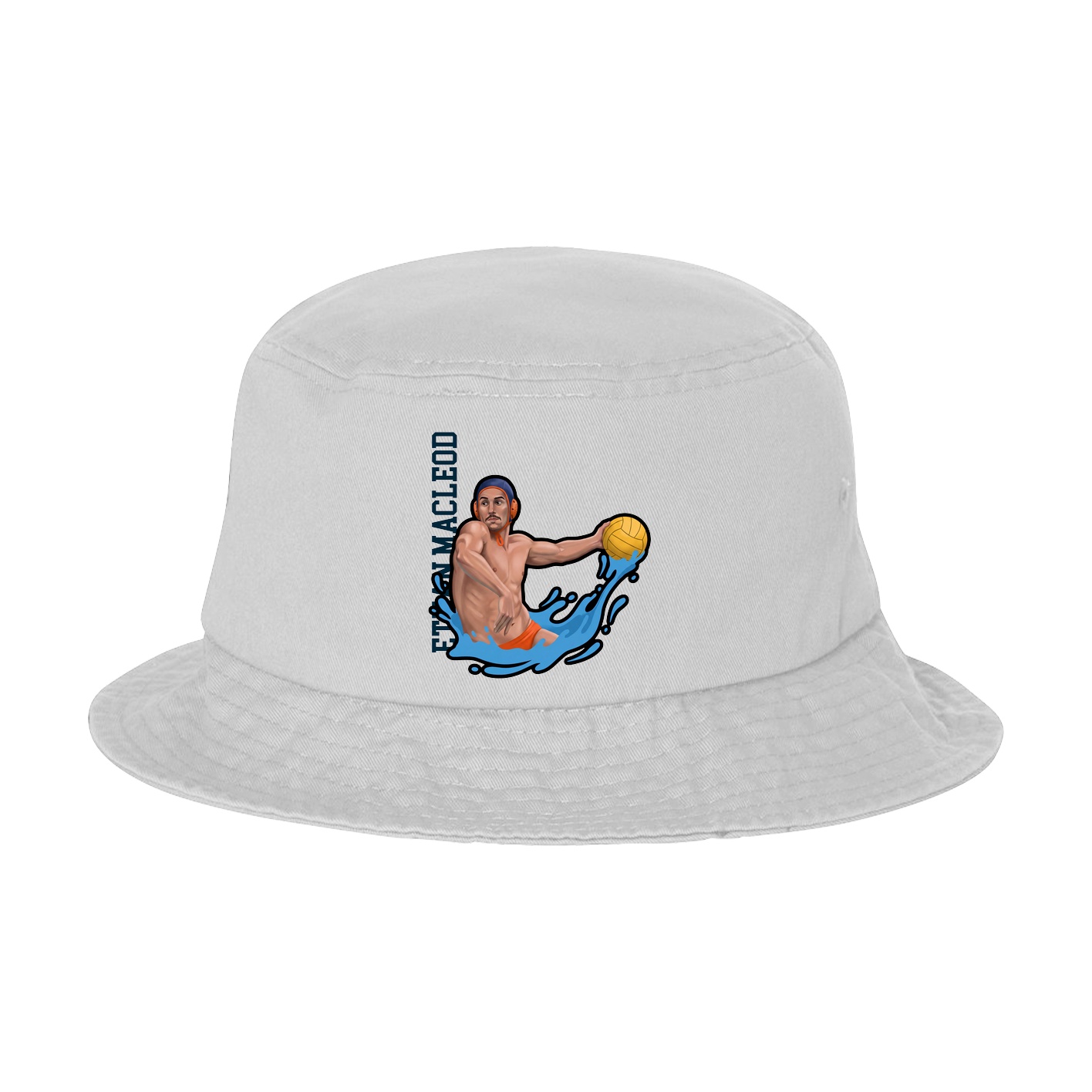 Bucket Cap — Name Vertical in White
