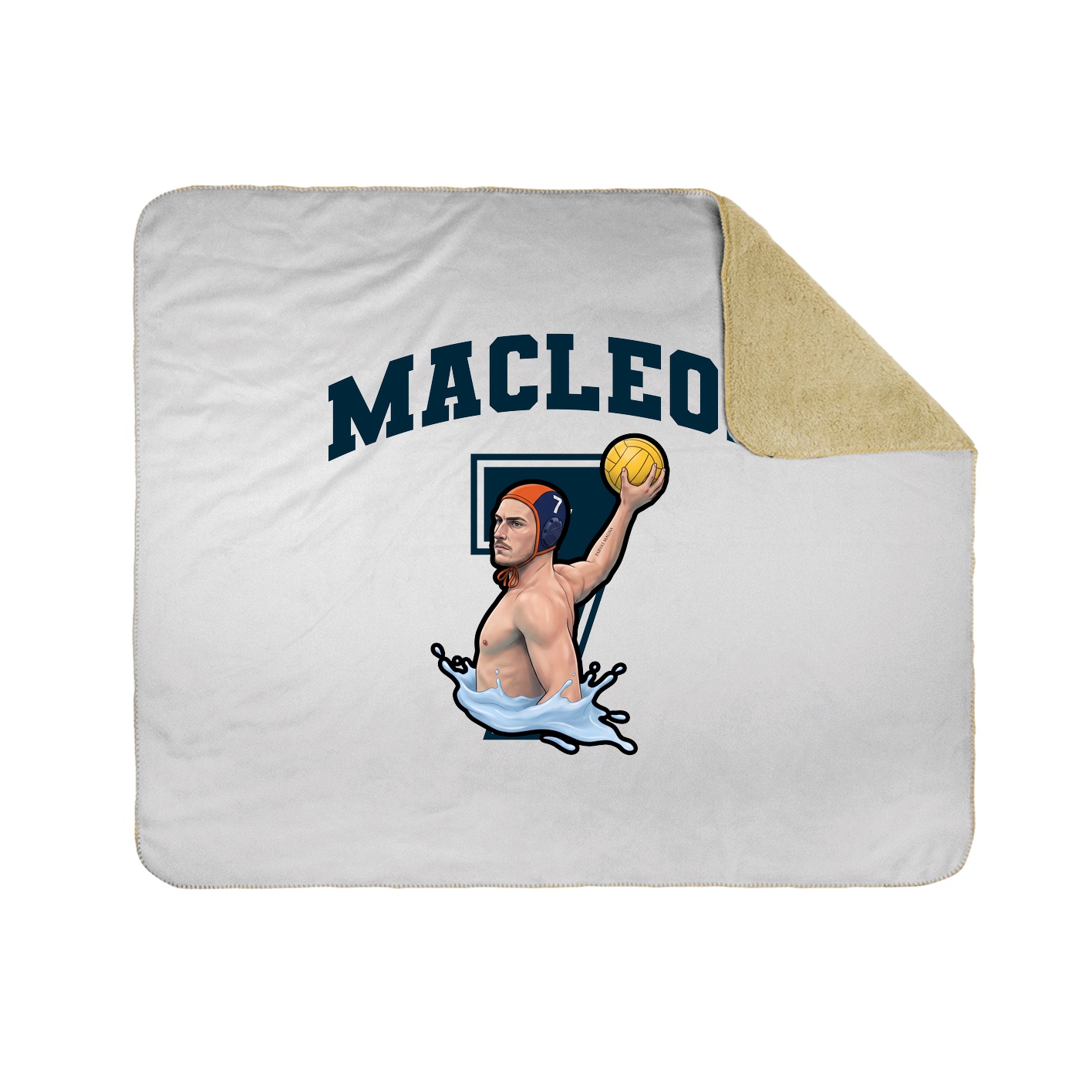 Throw Blanket — Number in White