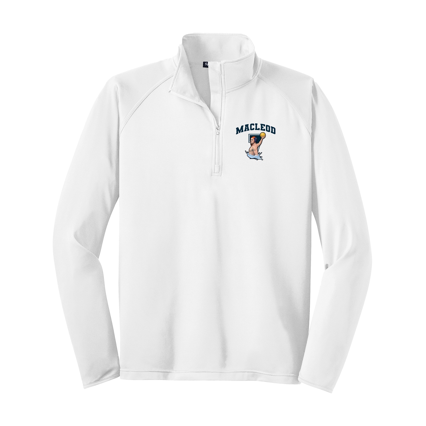 Q-Zip Pullover — Number in White